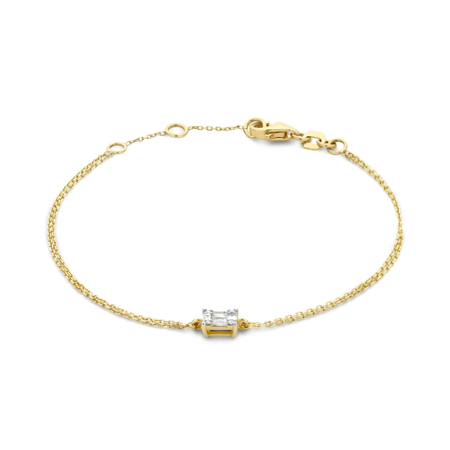De la Paix Maxime 14 karaat gouden armband met diamant 0.10 karaat