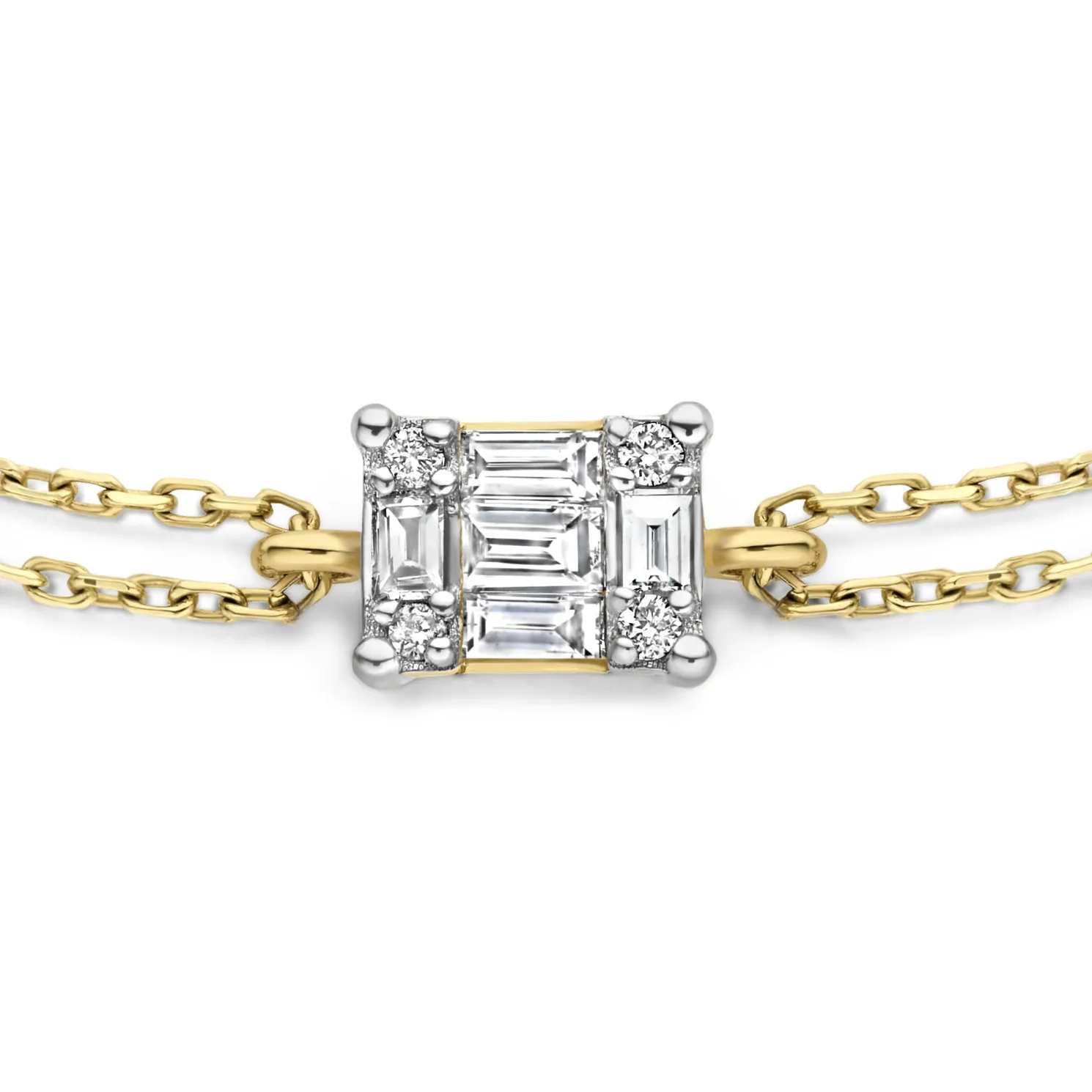 De la Paix Maxime 14 karaat gouden armband met diamant 0.10 karaat