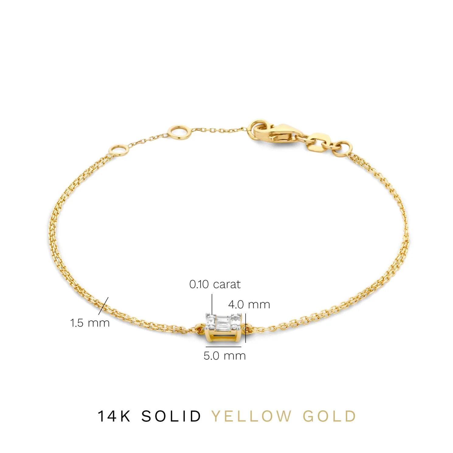 De la Paix Maxime 14 karaat gouden armband met diamant 0.10 karaat