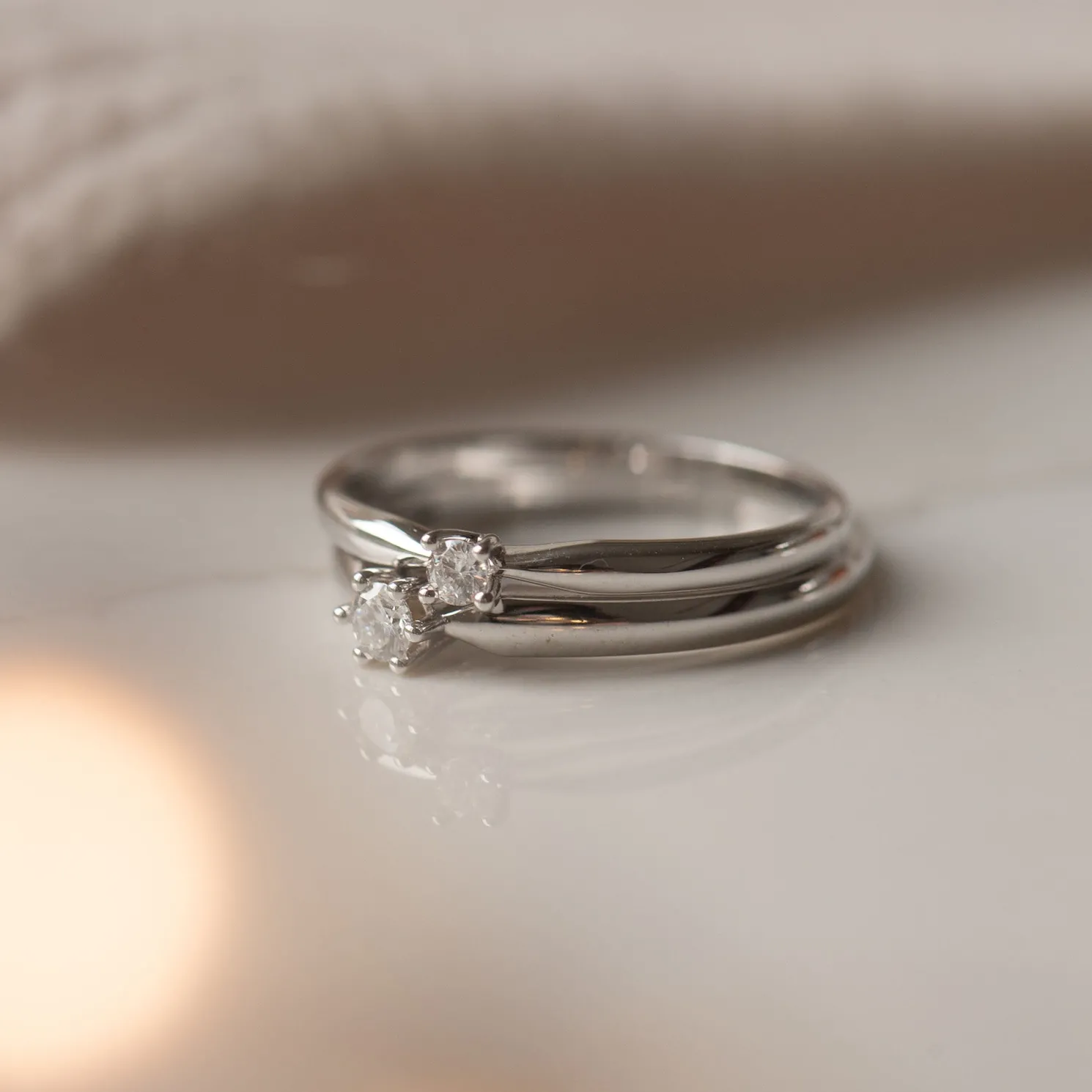 De la Paix Sybil 14 karaat witgouden ring met diamant 0.10 karaat