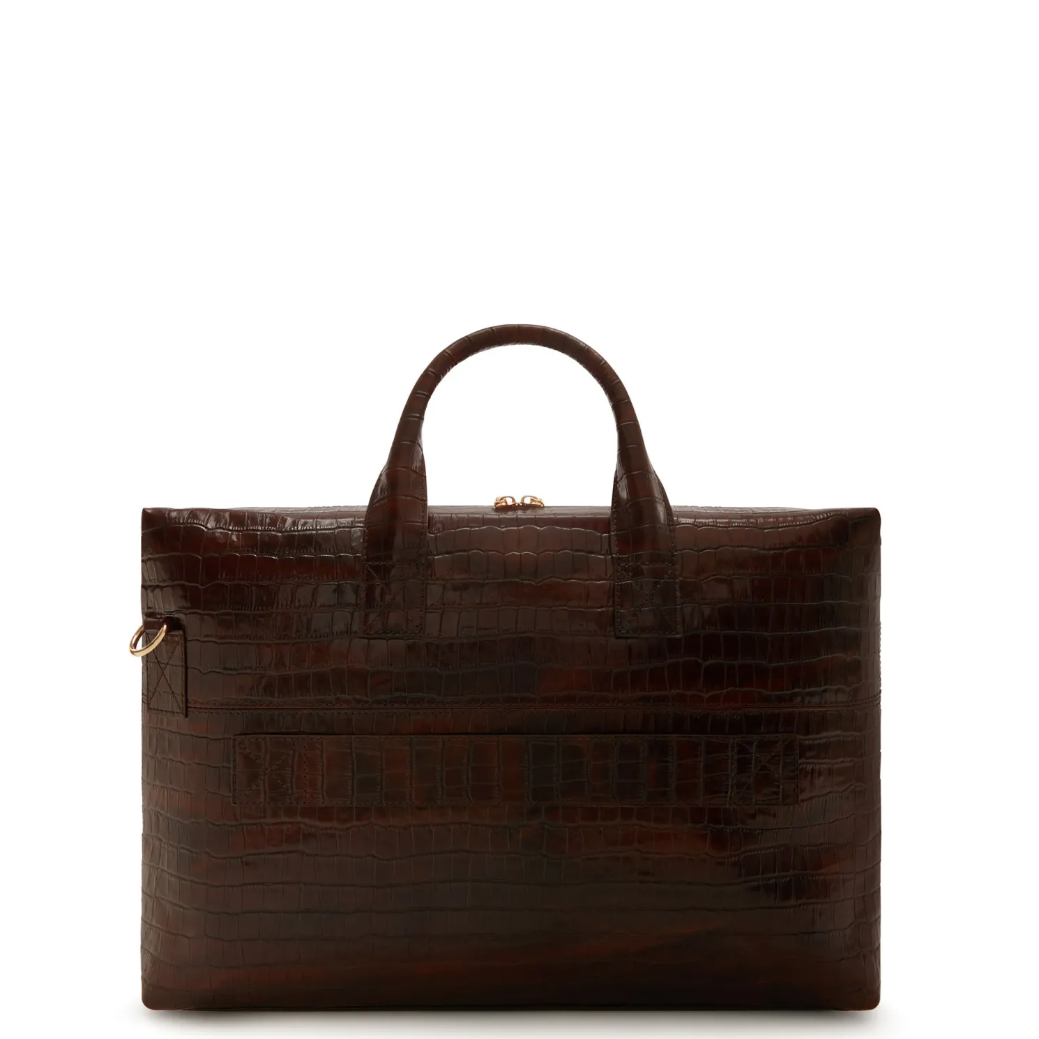 Honoré Anique croco bruine leren handtas van kalfsleer met 16.4 inch laptopvak