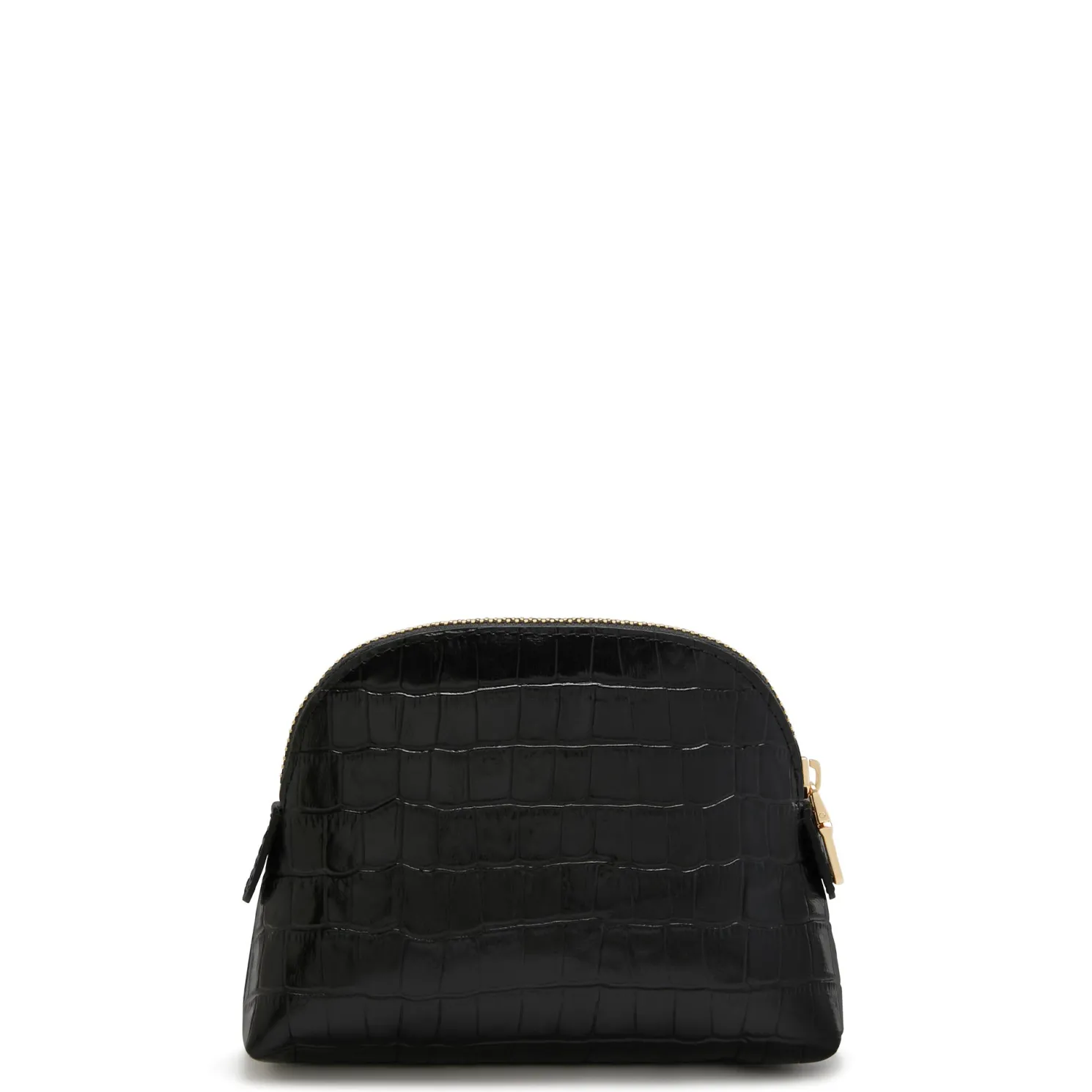 Honoré Babette croco zwarte leren toilettas van kalfsleer