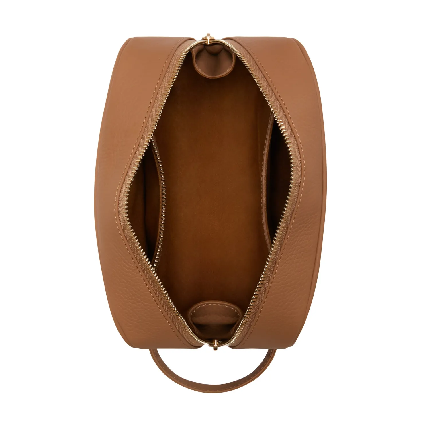 Honoré Blaize camel leren toilettas van kalfsleer