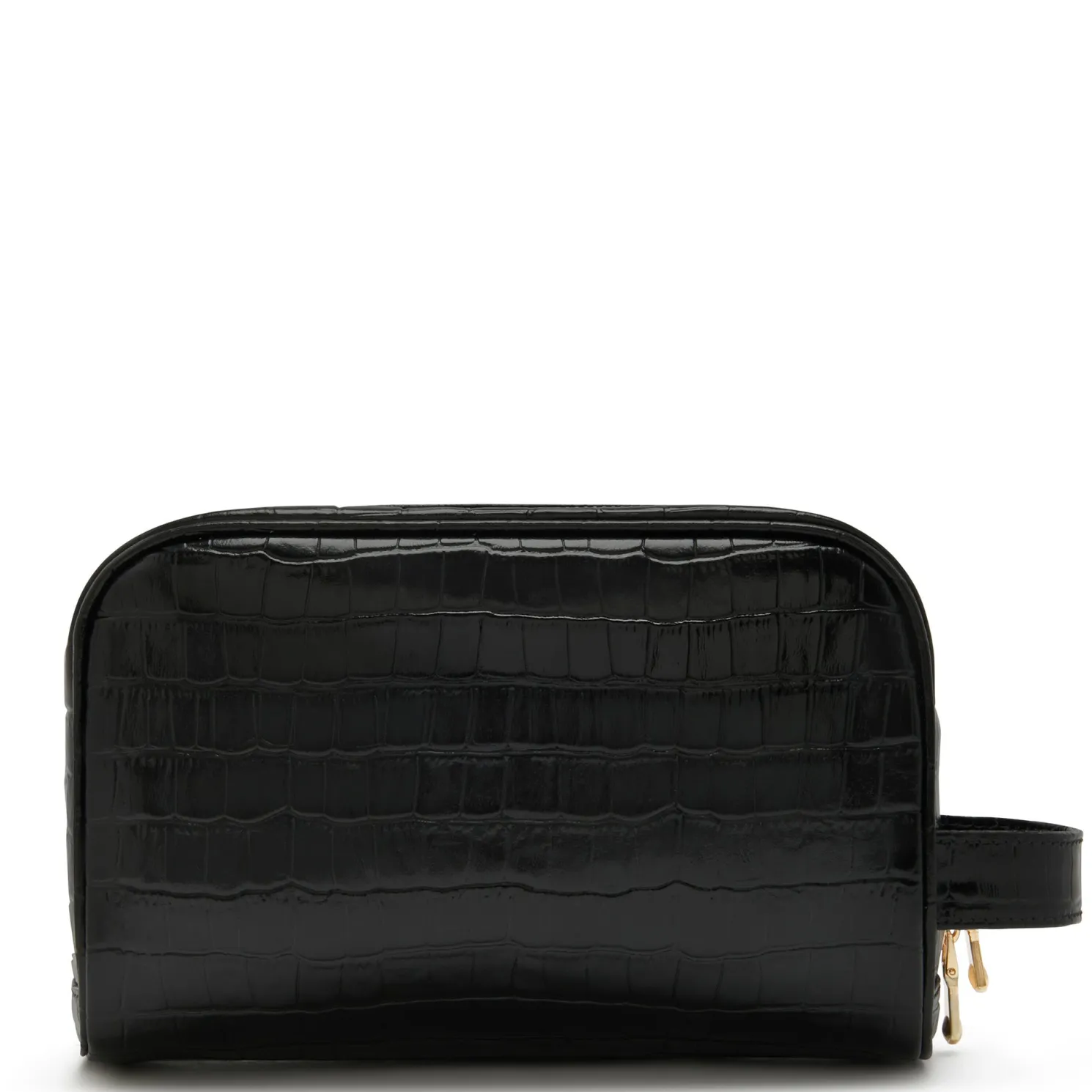 Honoré Blaize croco zwarte leren toilettas van kalfsleer
