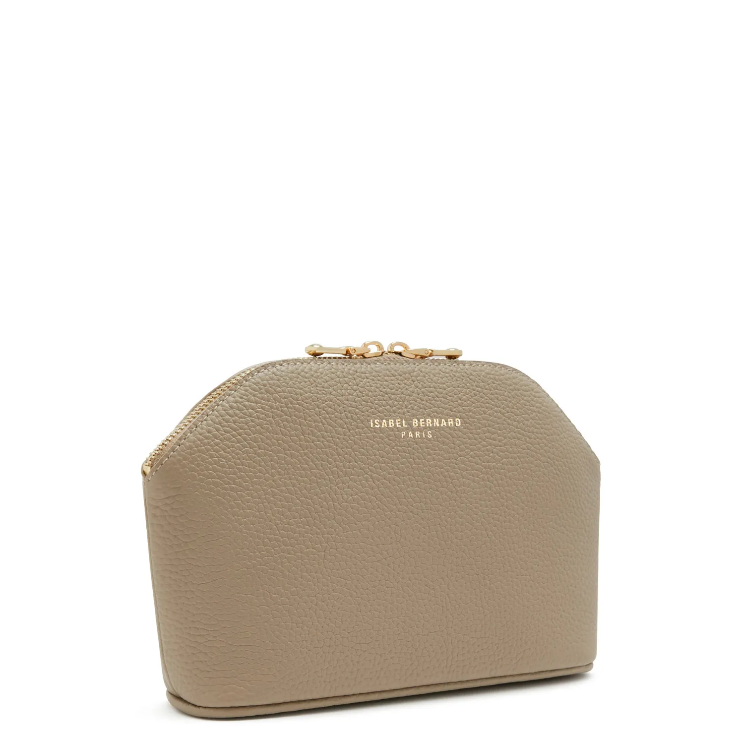 Honoré Brunelle taupe leren toilettas van kalfsleer