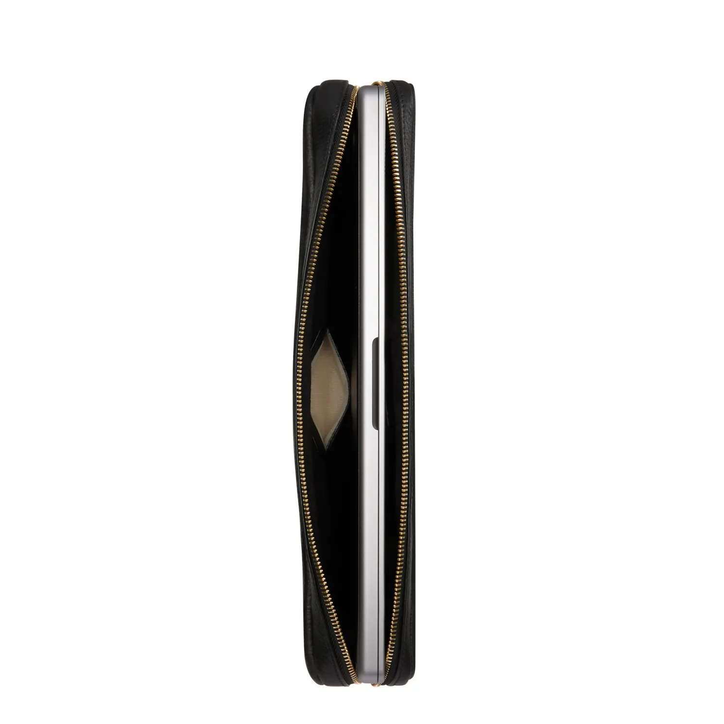 Honoré Caress zwarte leren laptop hoes van kalfsleer