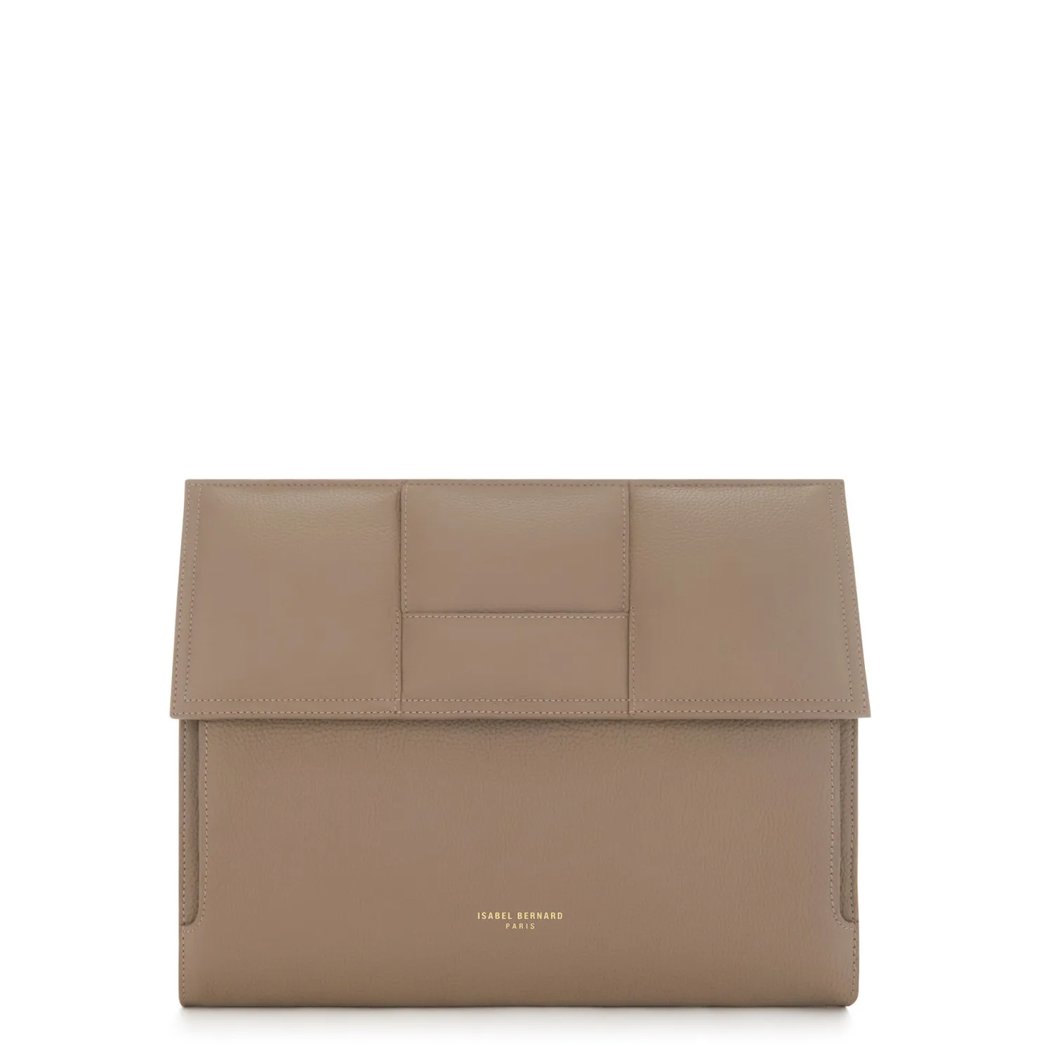 Honoré Caroline taupe leren laptop hoes van gevlochten kalfsleer