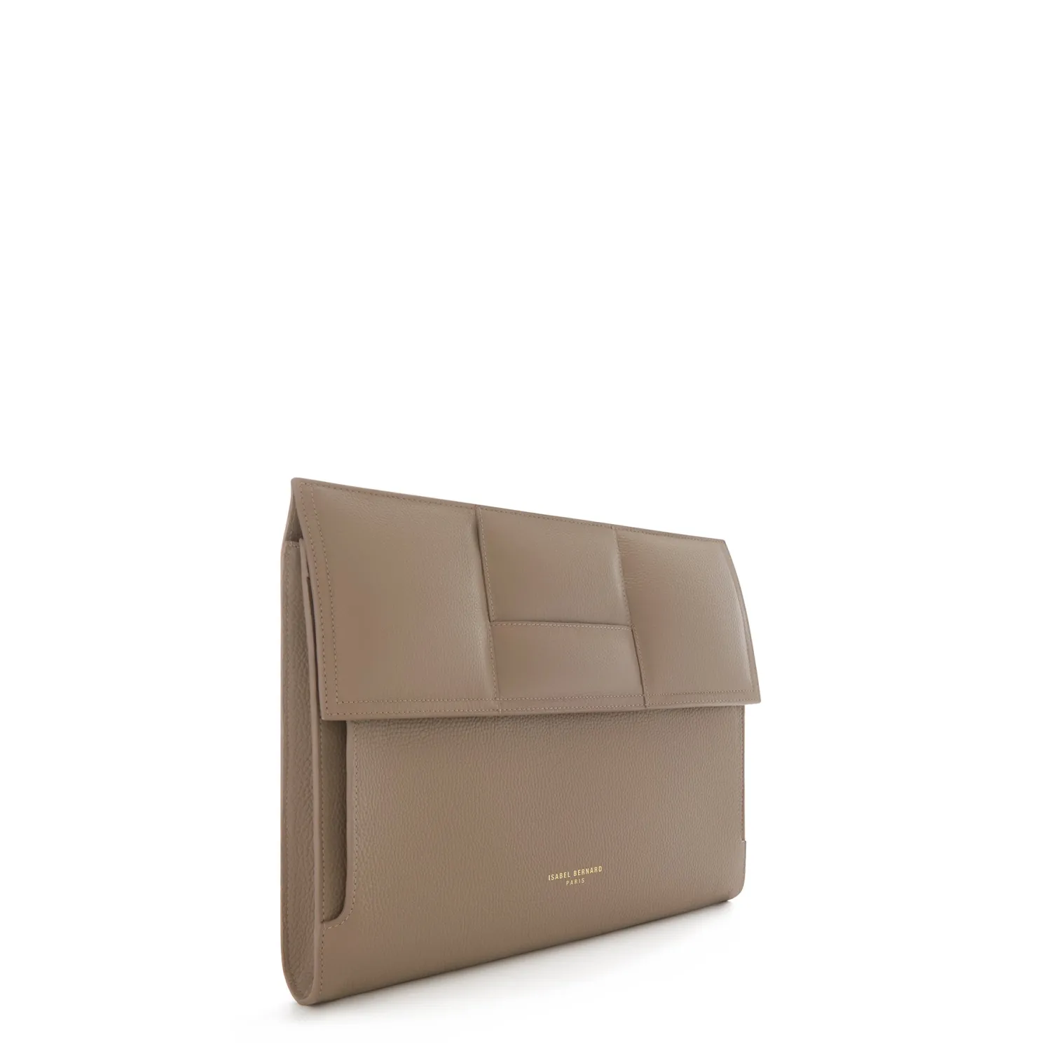 Honoré Caroline taupe leren laptop hoes van gevlochten kalfsleer