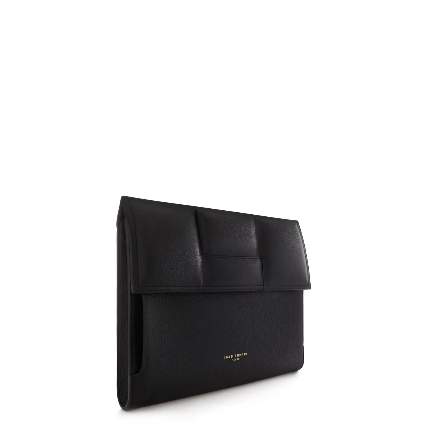 Honoré Caroline zwarte leren laptop hoes van gevlochten kalfsleer