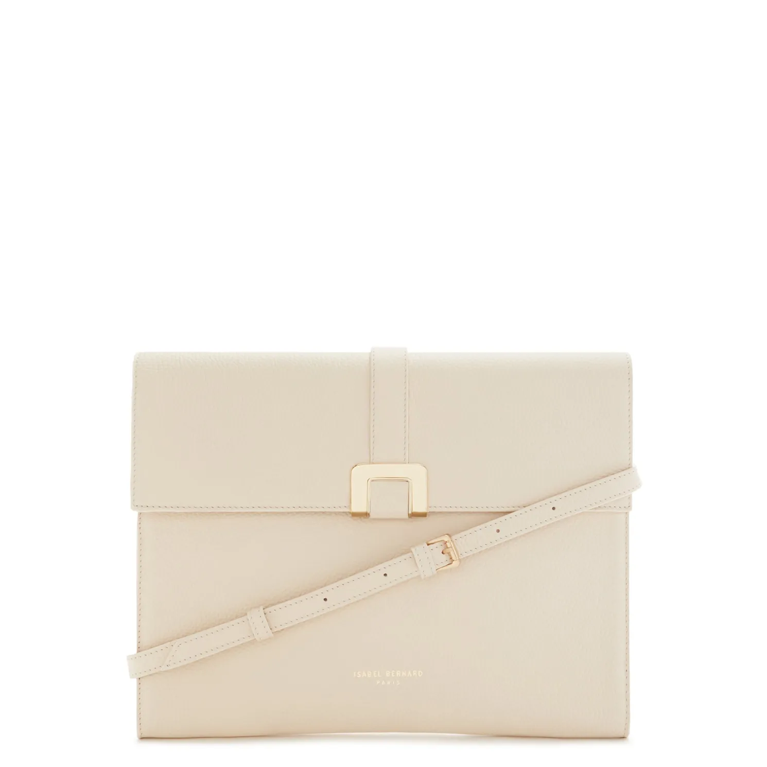 Honoré Clara crème leren laptop hoes van kalfsleer met schouderriem