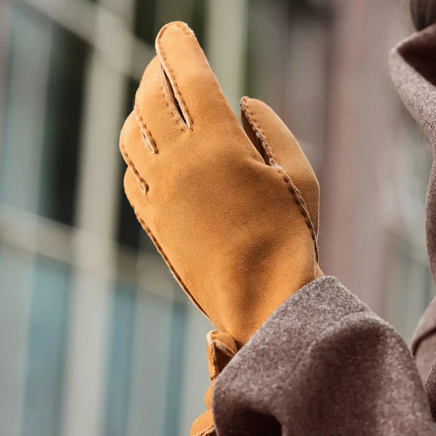 Honoré Eleanor cognac leren handschoenen van geitenleer