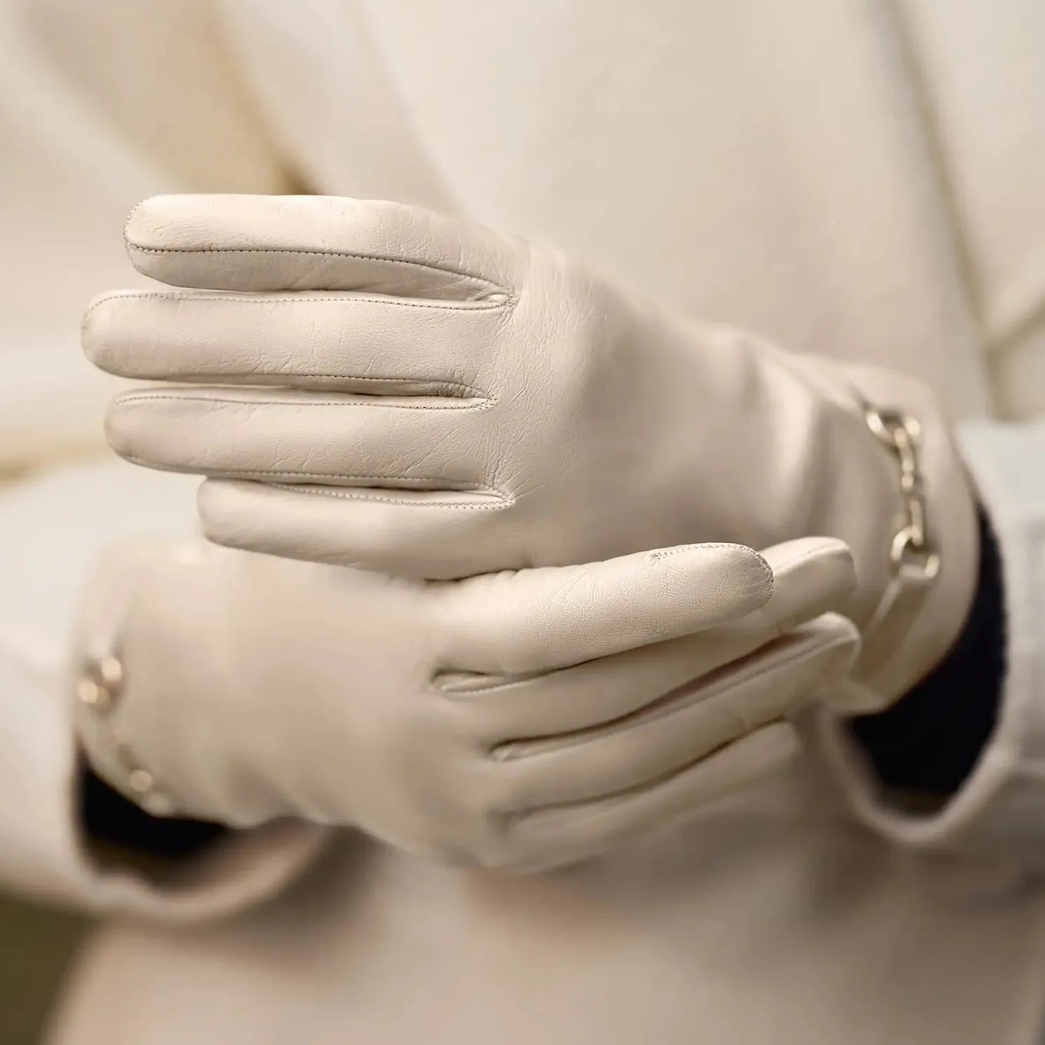 Honoré Eleanor crème leren handschoenen van geitenleer