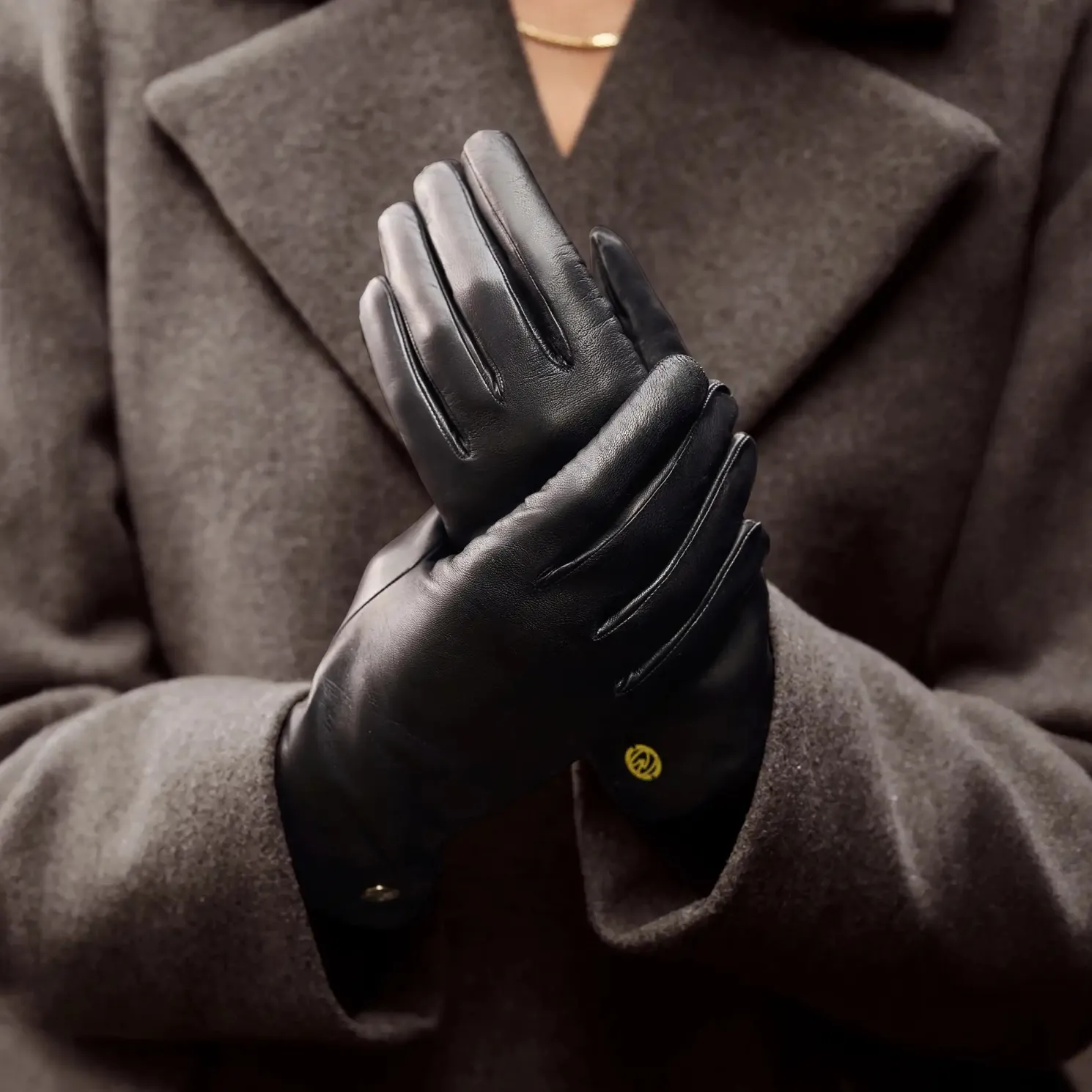 Honoré Eleanor zwarte leren handschoenen van geitenleer