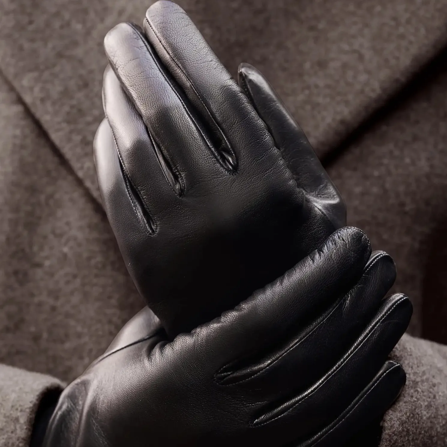 Honoré Eleanor zwarte leren handschoenen van geitenleer