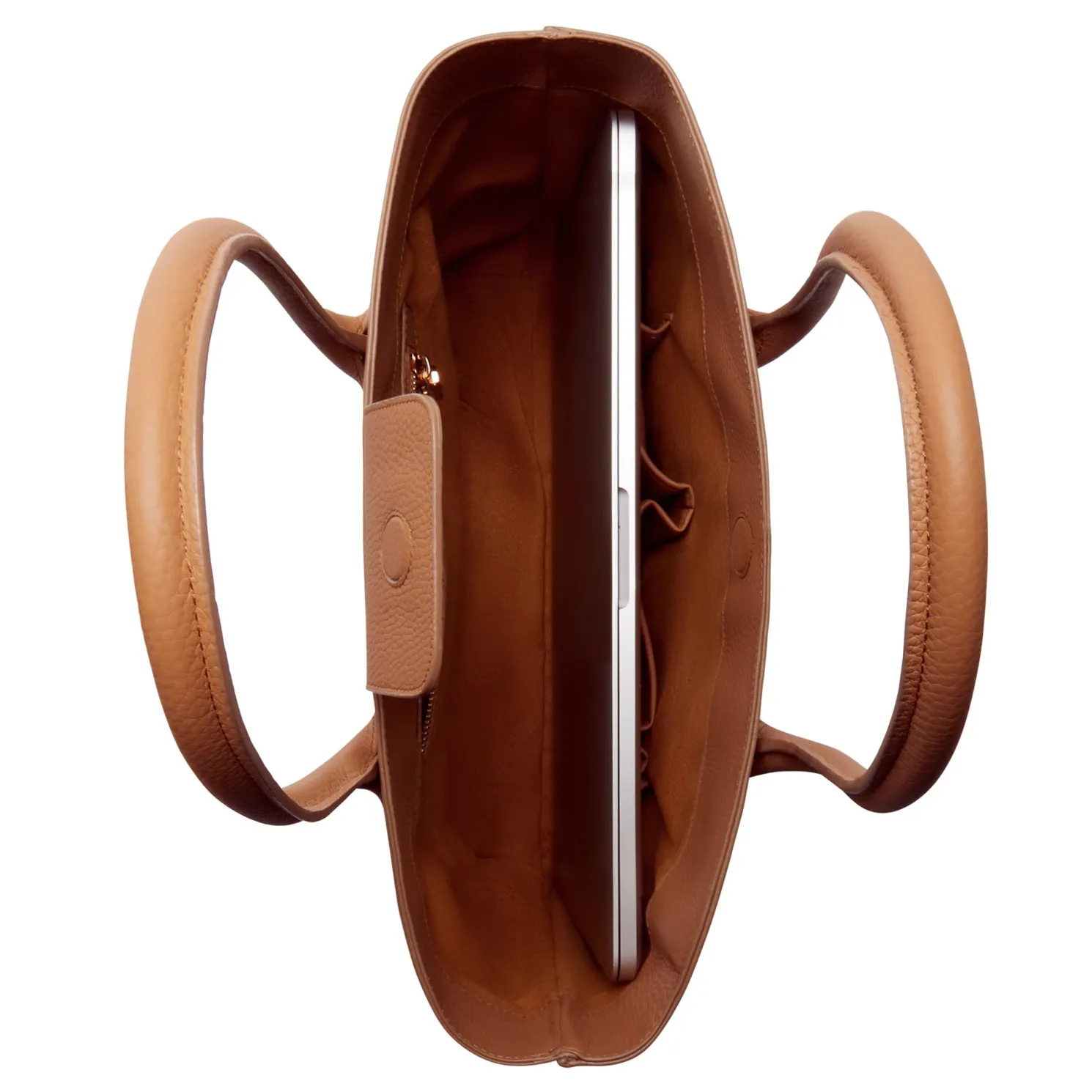 Honoré Lysanne camel leren shopper van kalfsleer