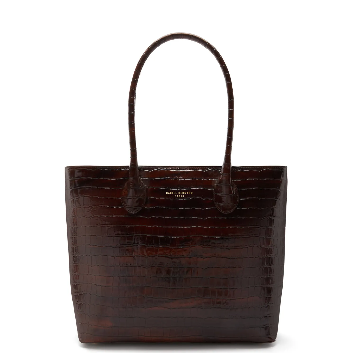 Honoré Lysanne croco bruine leren shopper van kalfsleer