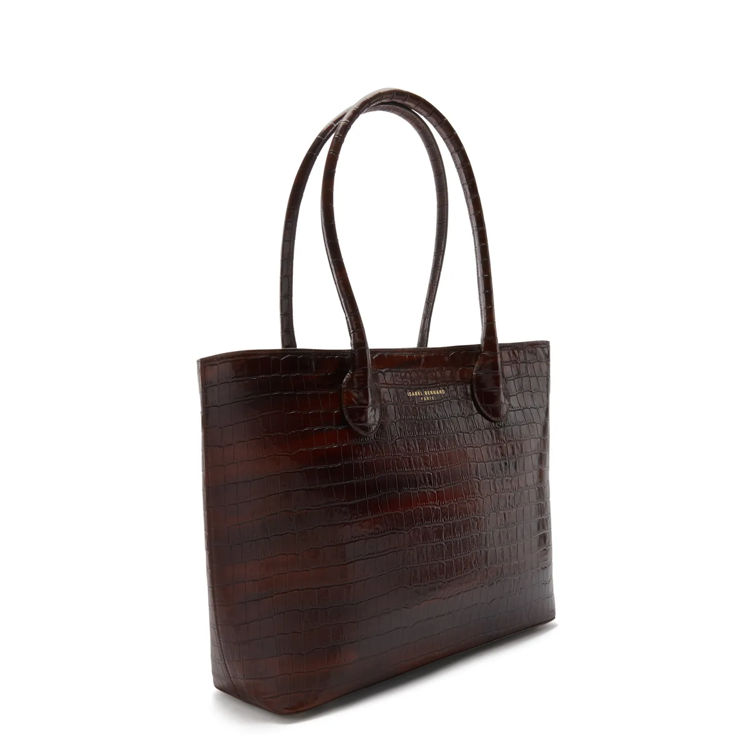 Honoré Lysanne croco bruine leren shopper van kalfsleer
