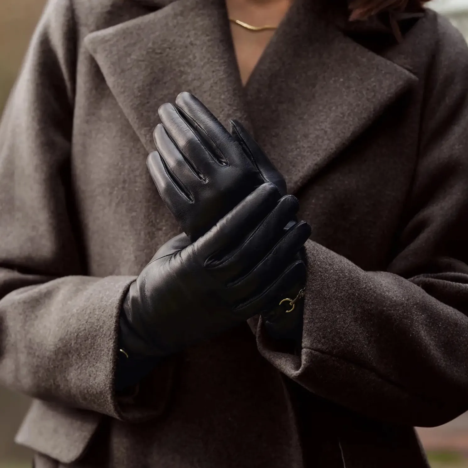 Honoré Marcelia zwarte leren handschoenen van geitenleer