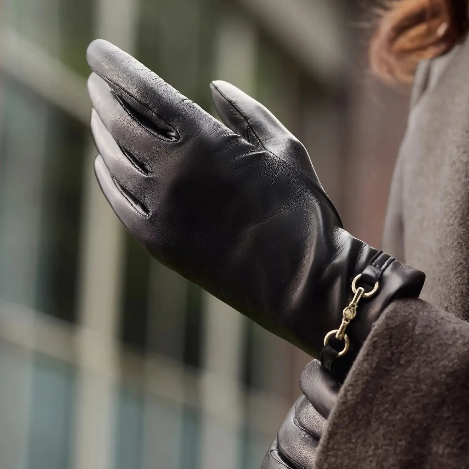 Honoré Marcelia zwarte leren handschoenen van geitenleer