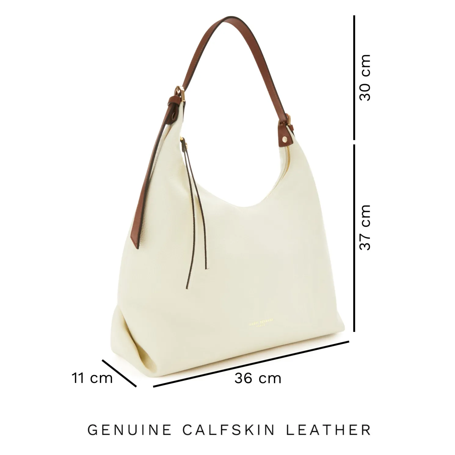 Honoré Muriel crème leren schoudertas van kalfsleer