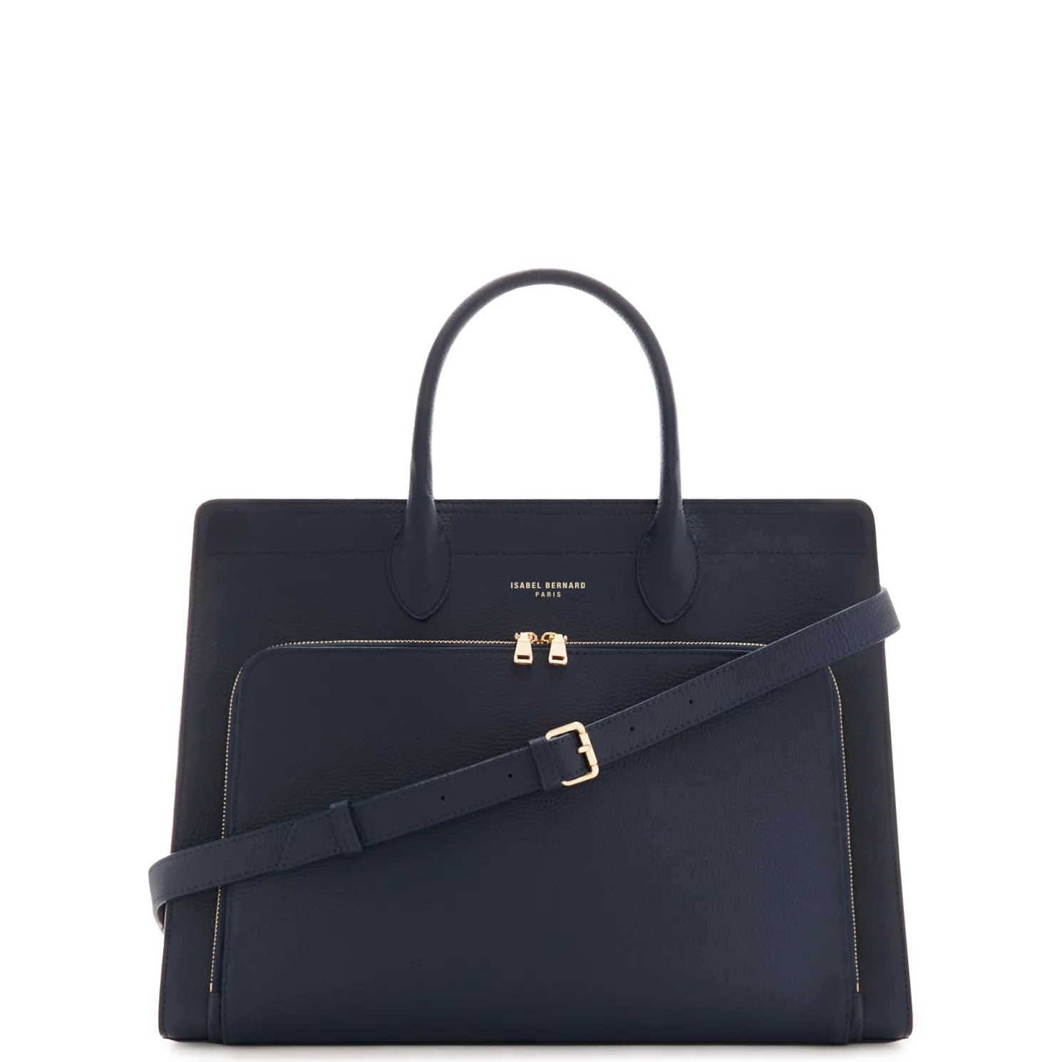 Honoré Nadine blauwe leren handtas van kalfsleer met laptopvak