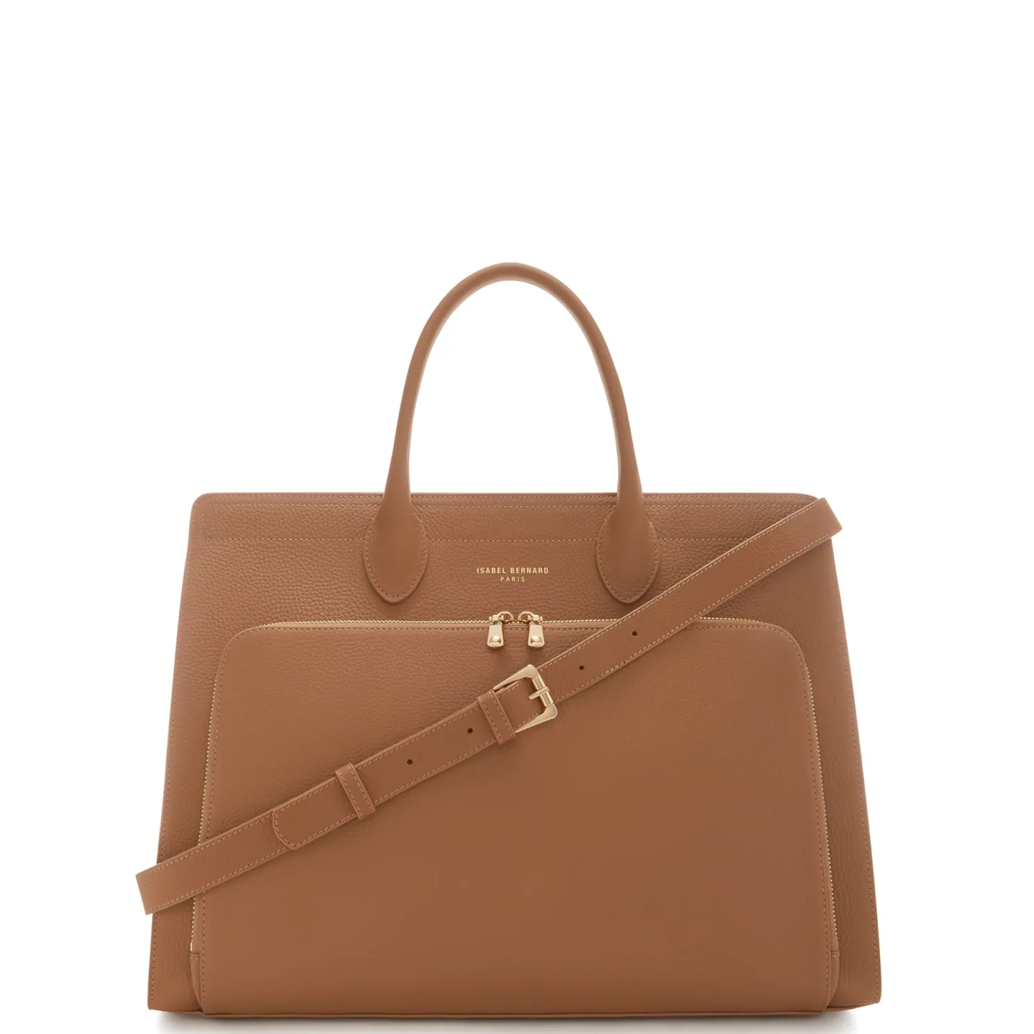 Honoré Nadine camel leren handtas van kalfsleer met laptopvak