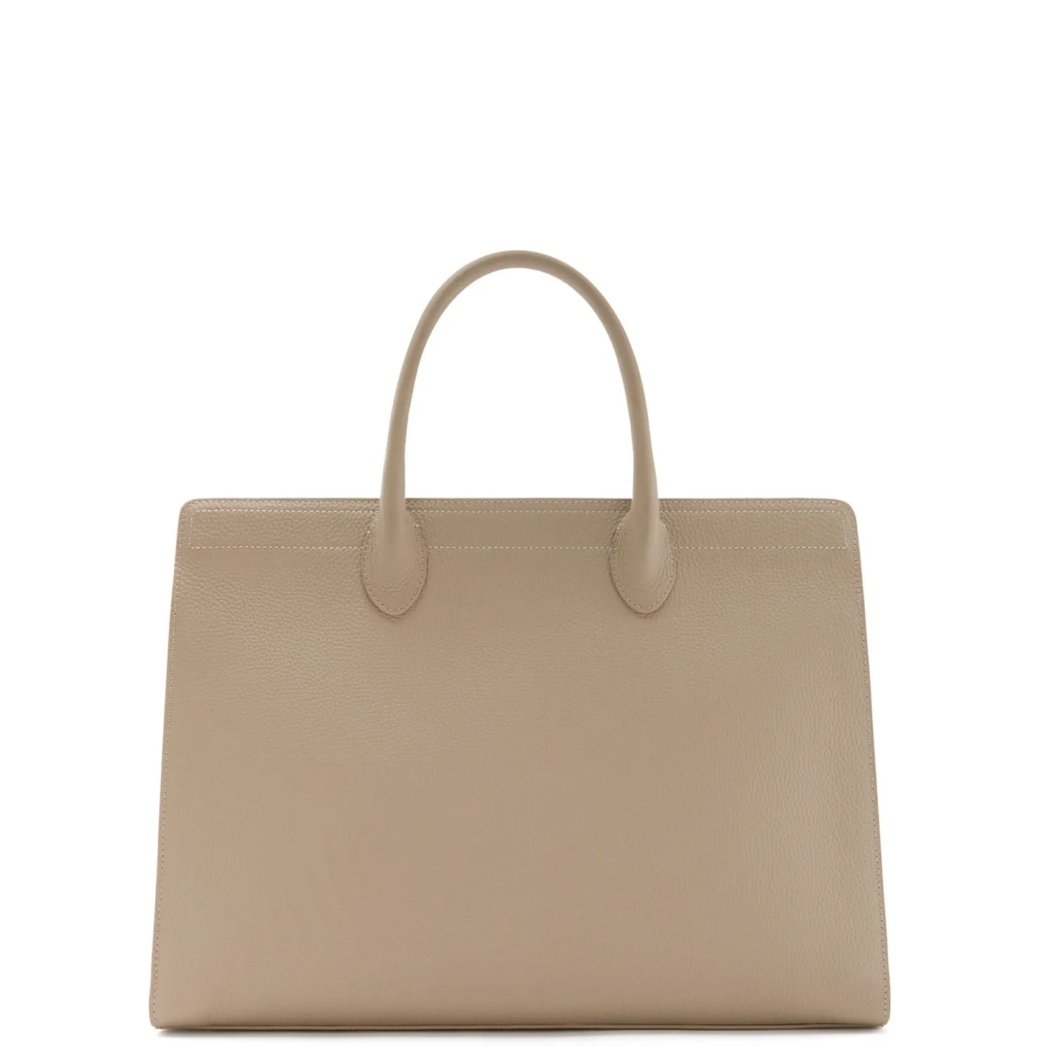 Honoré Nadine taupe leren handtas van kalfsleer met laptopvak