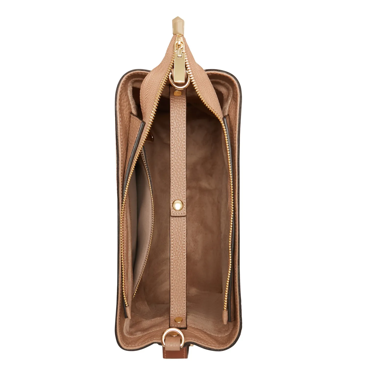 Honoré Adriane Midi beige leren schoudertas van kalfsleer