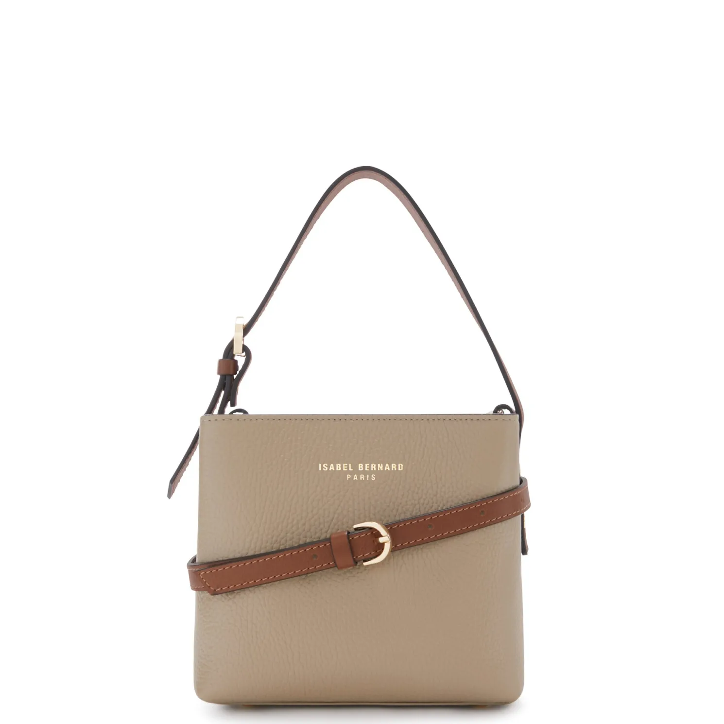 Honoré Adriane Mini taupe leren handtas van kalfsleer