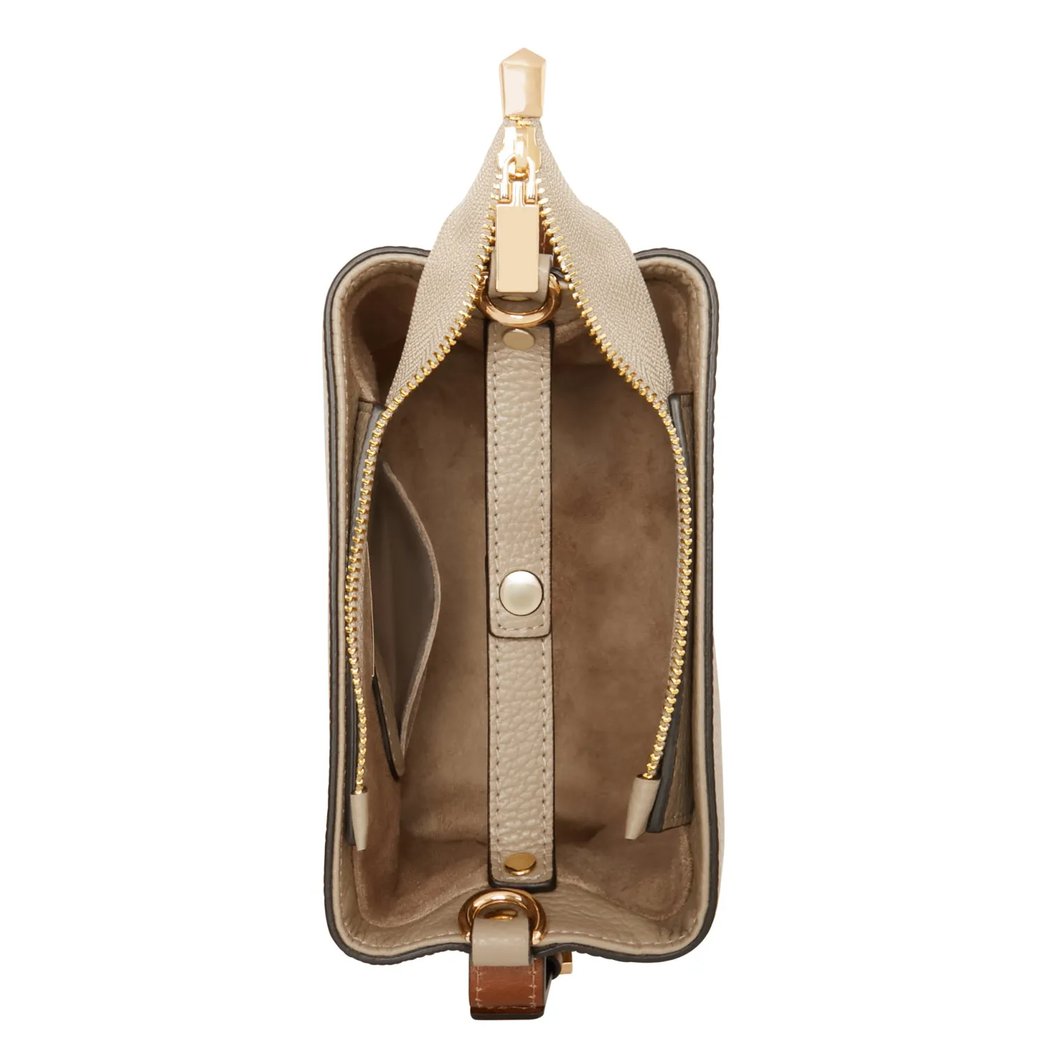 Honoré Adriane Mini taupe leren handtas van kalfsleer