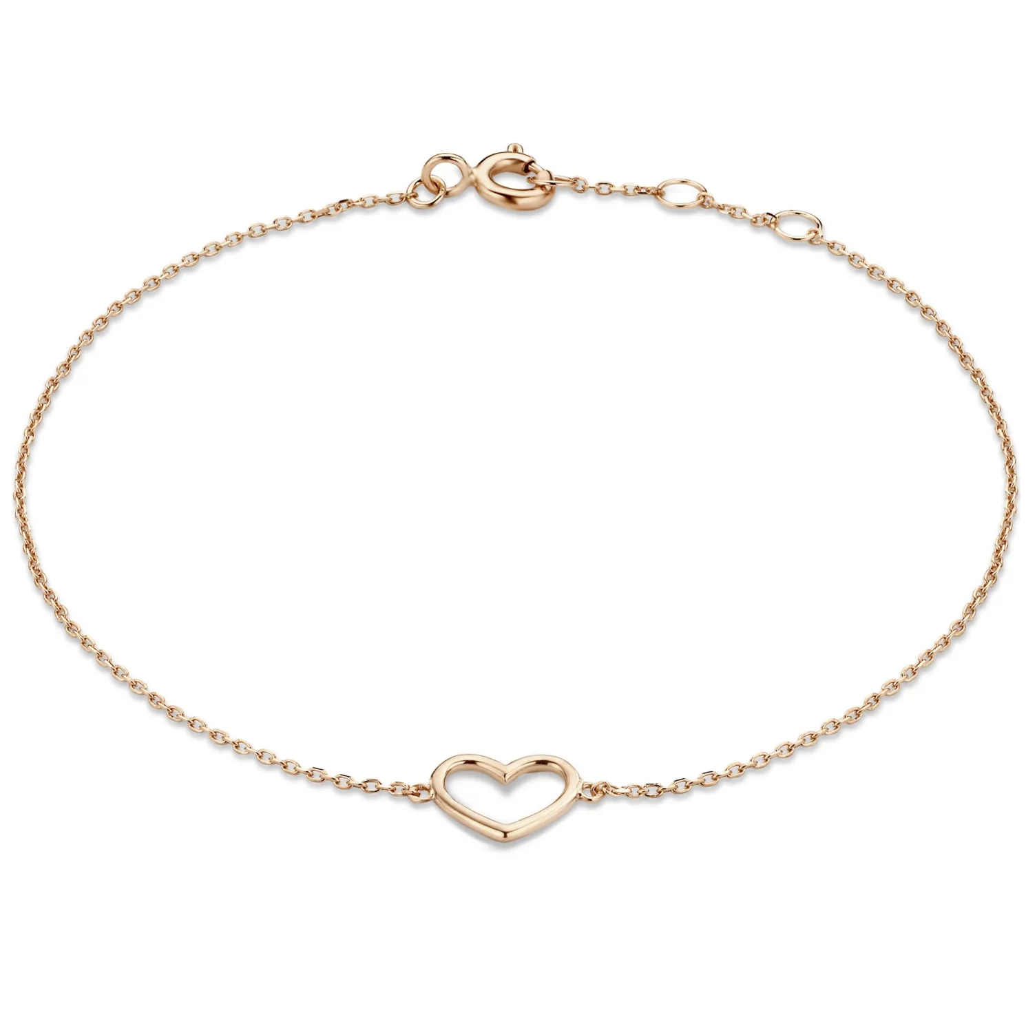 La Concorde Amore 14 karaat rosé gouden armband met hartje
