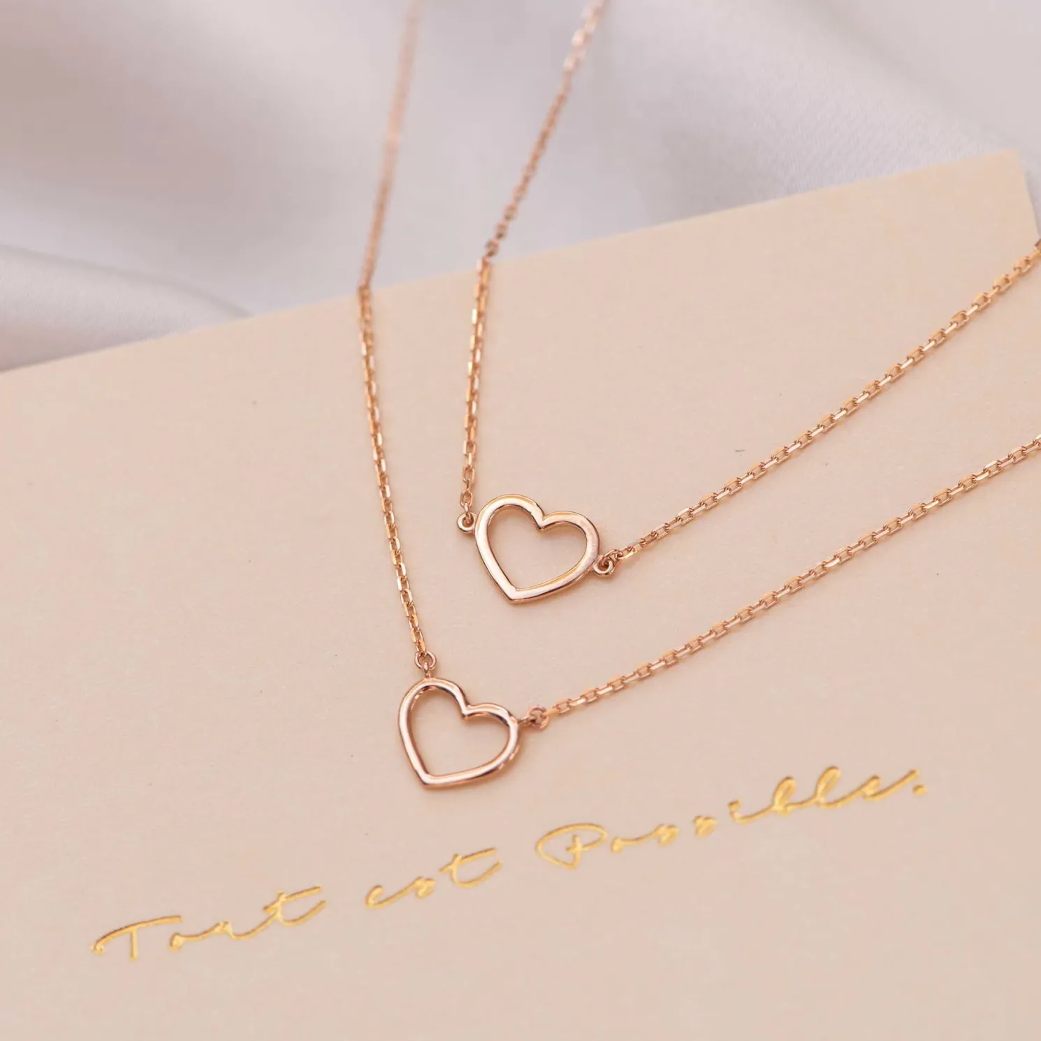 La Concorde Amore 14 karaat rosé gouden armband met hartje