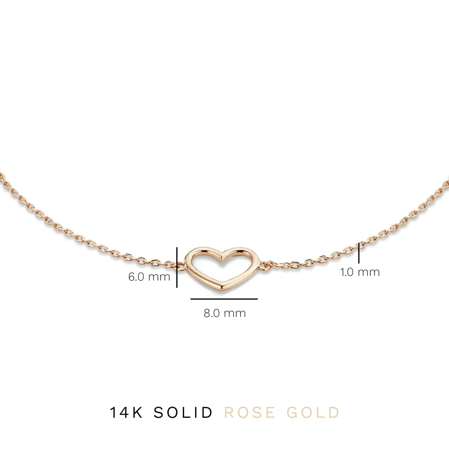 La Concorde Amore 14 karaat rosé gouden armband met hartje