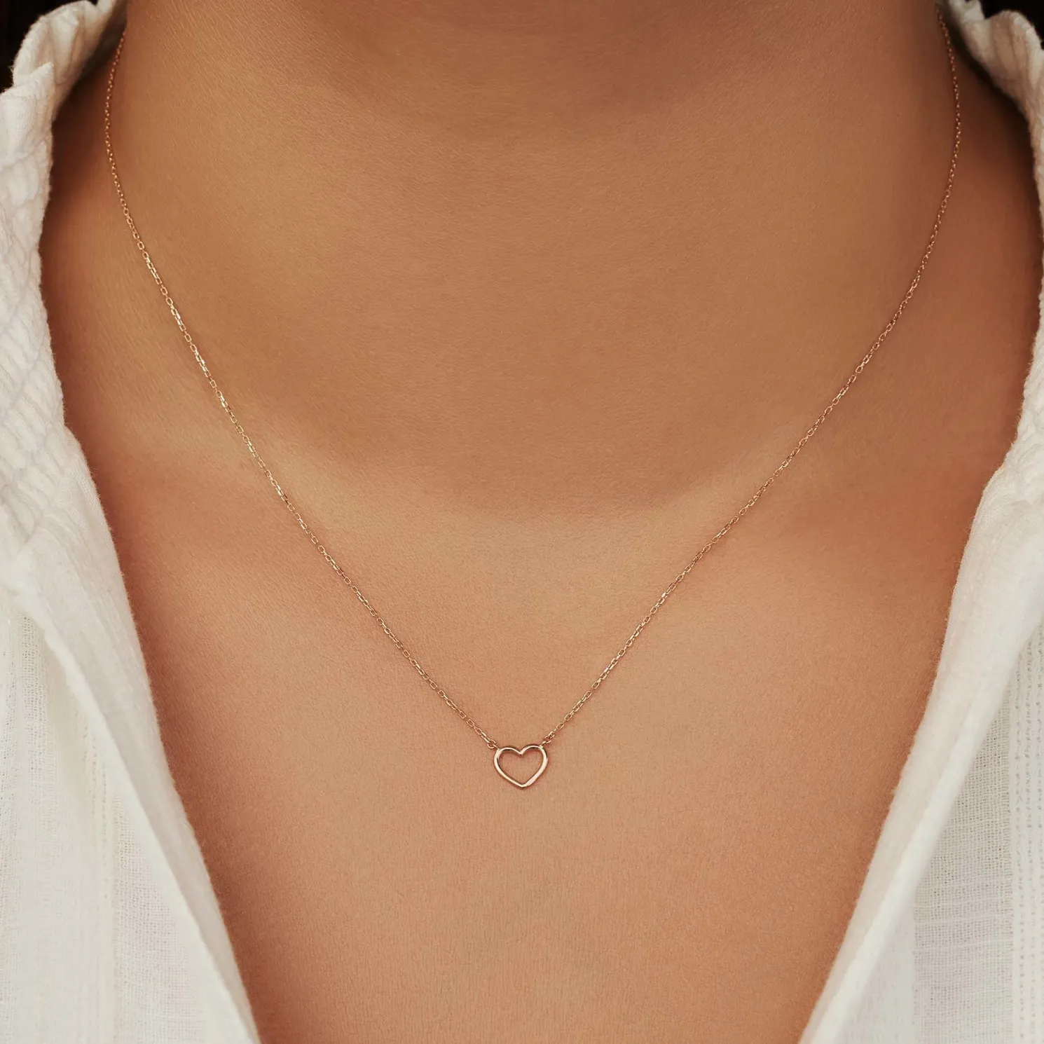 La Concorde Amore 14 karaat rosé gouden collier met hartje