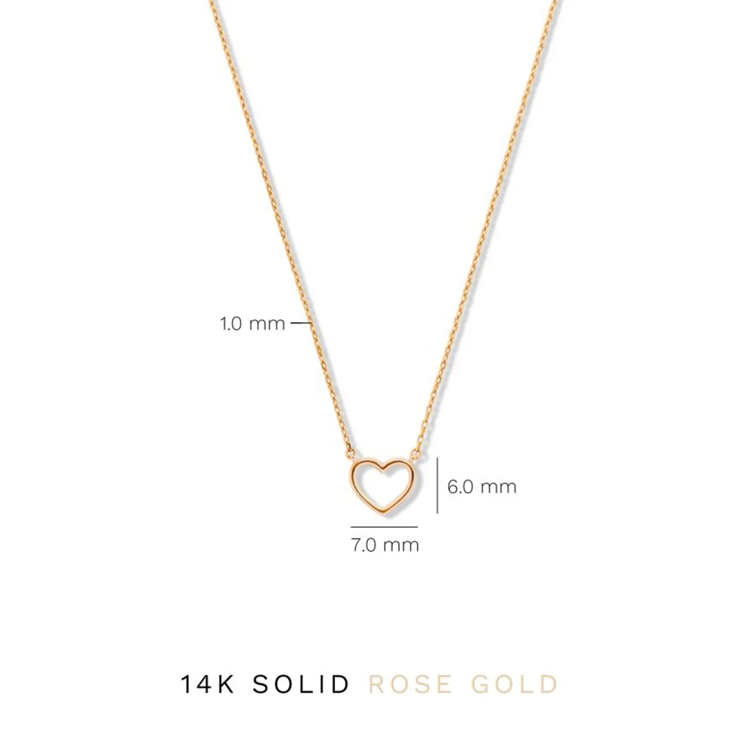 La Concorde Amore 14 karaat rosé gouden collier met hartje