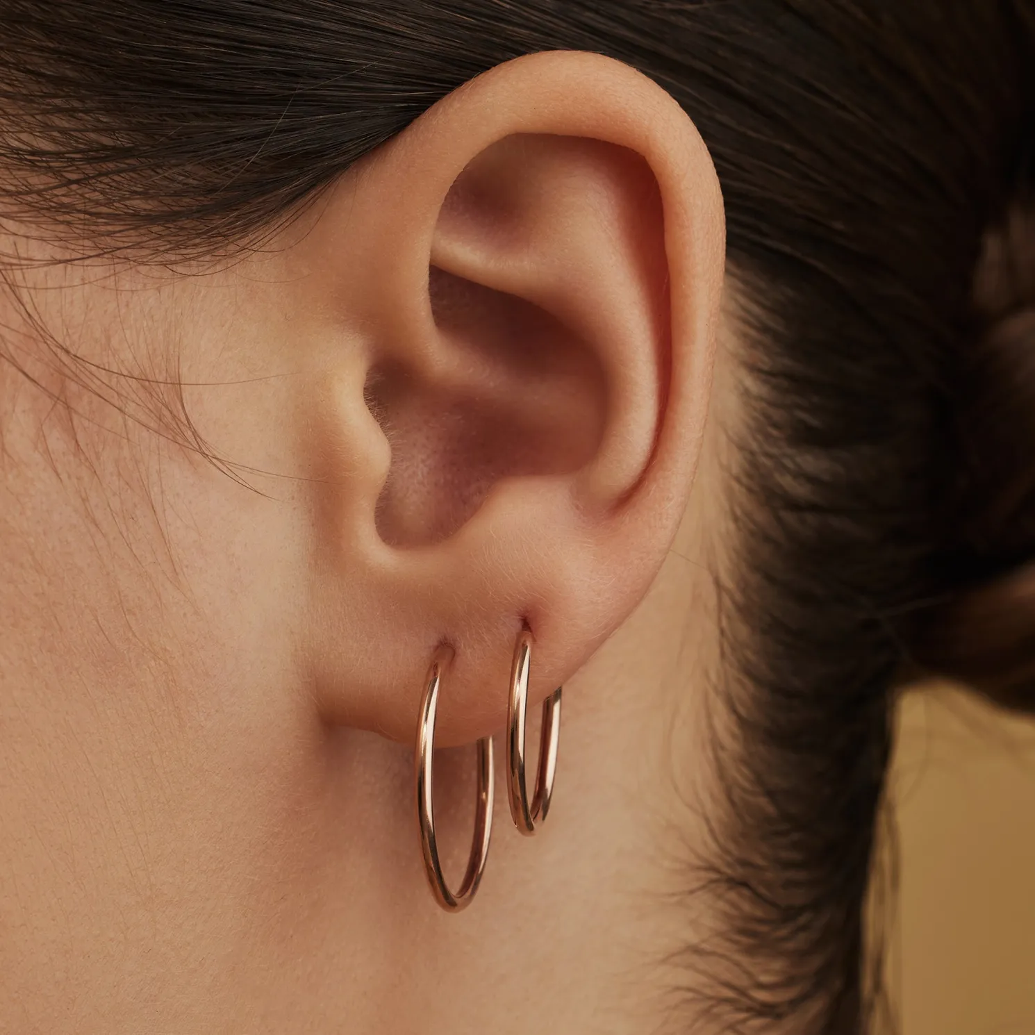 La Concorde Cerise 14 karaat rosé gouden creolen 18 mm