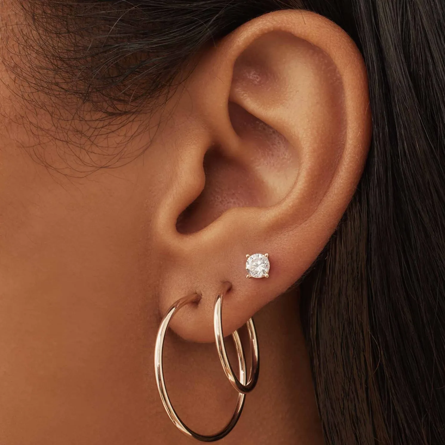 La Concorde Cerise 14 karaat rosé gouden creolen 16 mm