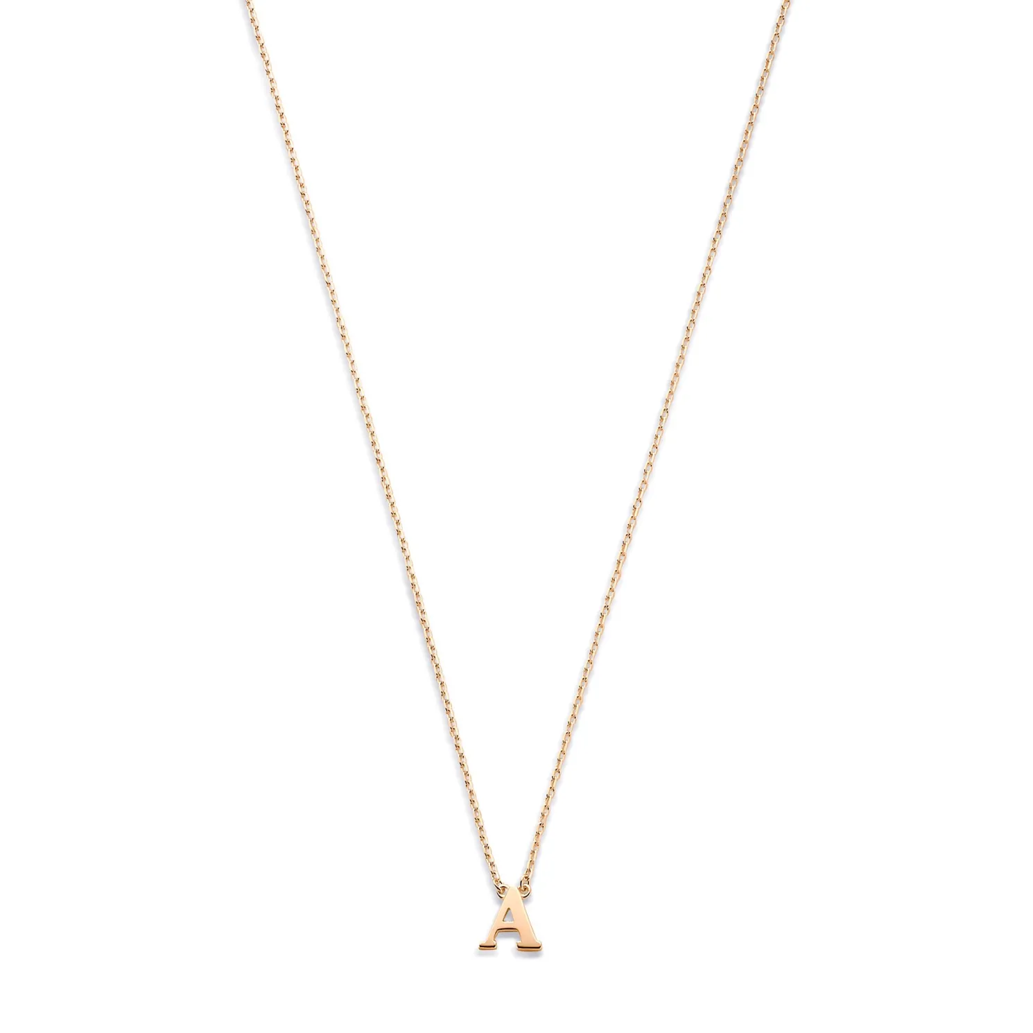 La Concorde Chloé 14 karaat rosé gouden initial collier met letter
