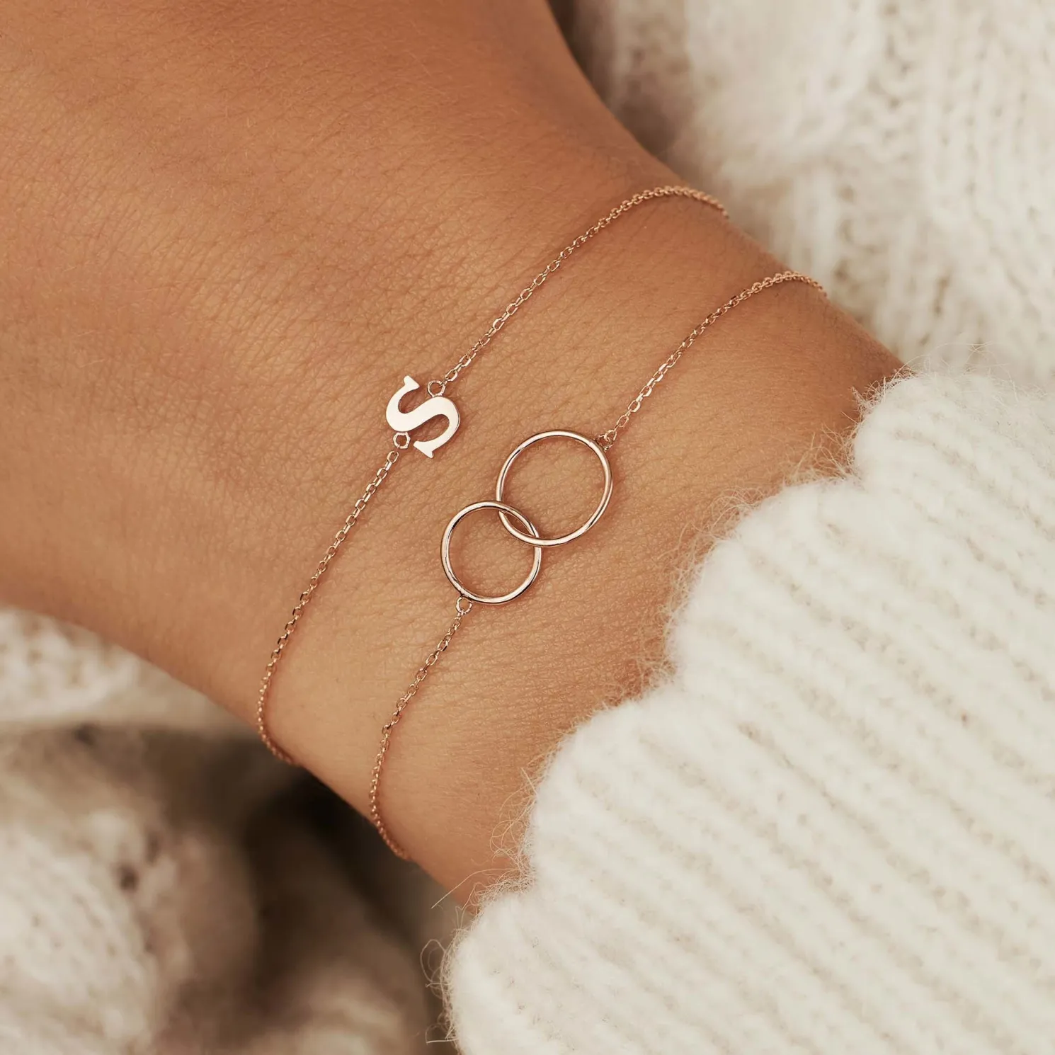 La Concorde Loulou 14 karaat rosé gouden armband met ringetjes