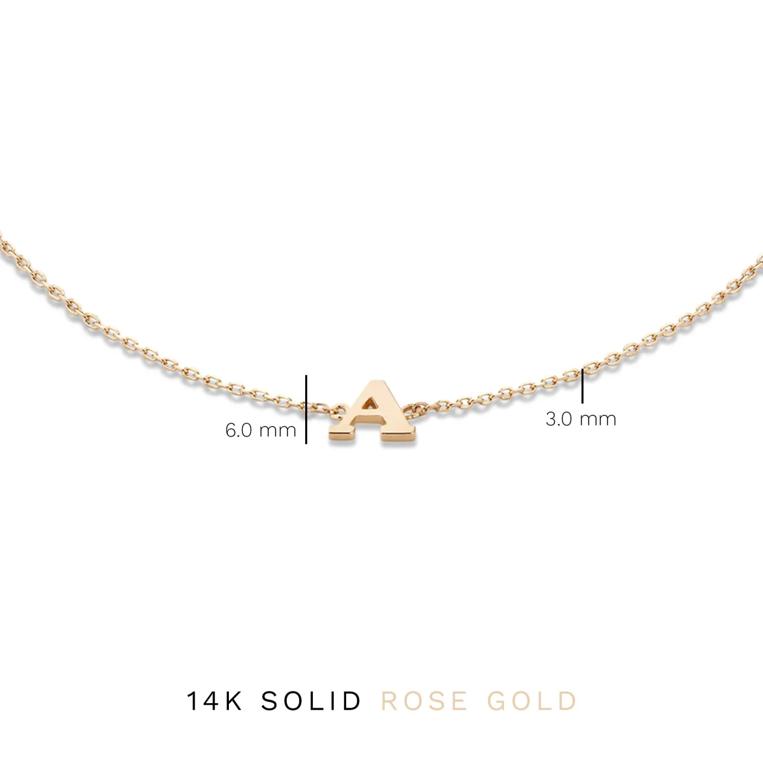 La Concorde Rachel 14 karaat rosé gouden initial armband met letter