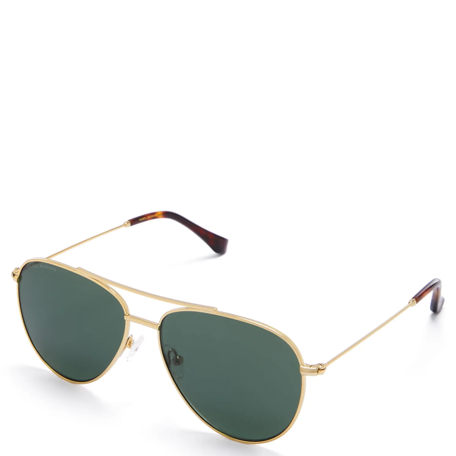 La Villette Remi goudkleurige aviator zonnebril met groene glazen