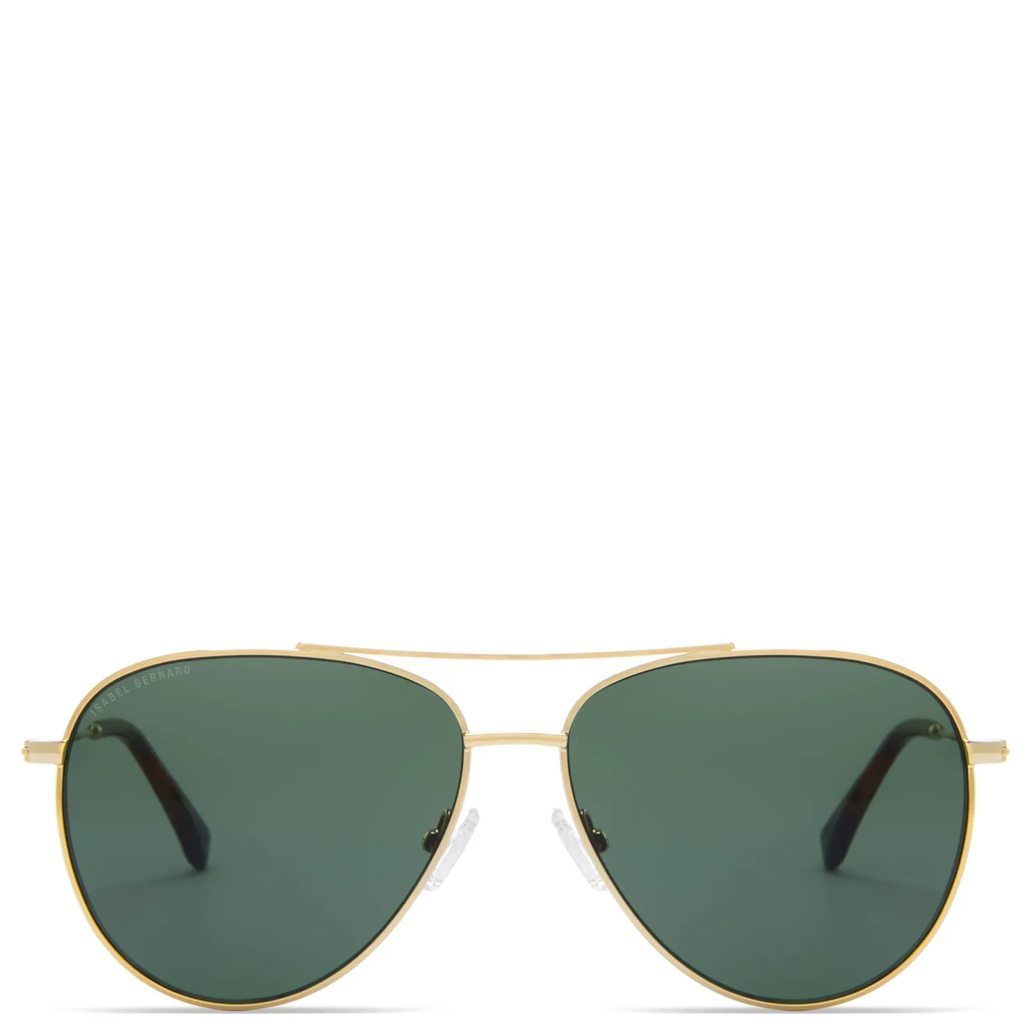 La Villette Remi goudkleurige aviator zonnebril met groene glazen