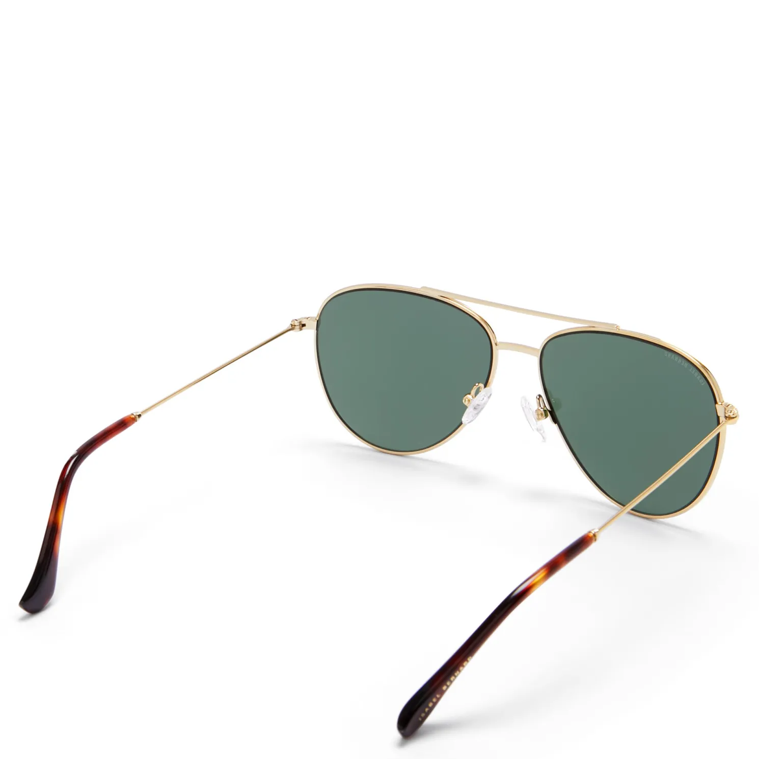 La Villette Remi goudkleurige aviator zonnebril met groene glazen
