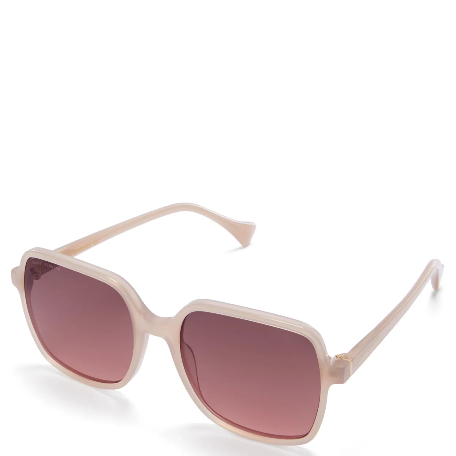 La Villette Rene zacht roze vierkante zonnebril met roze glazen