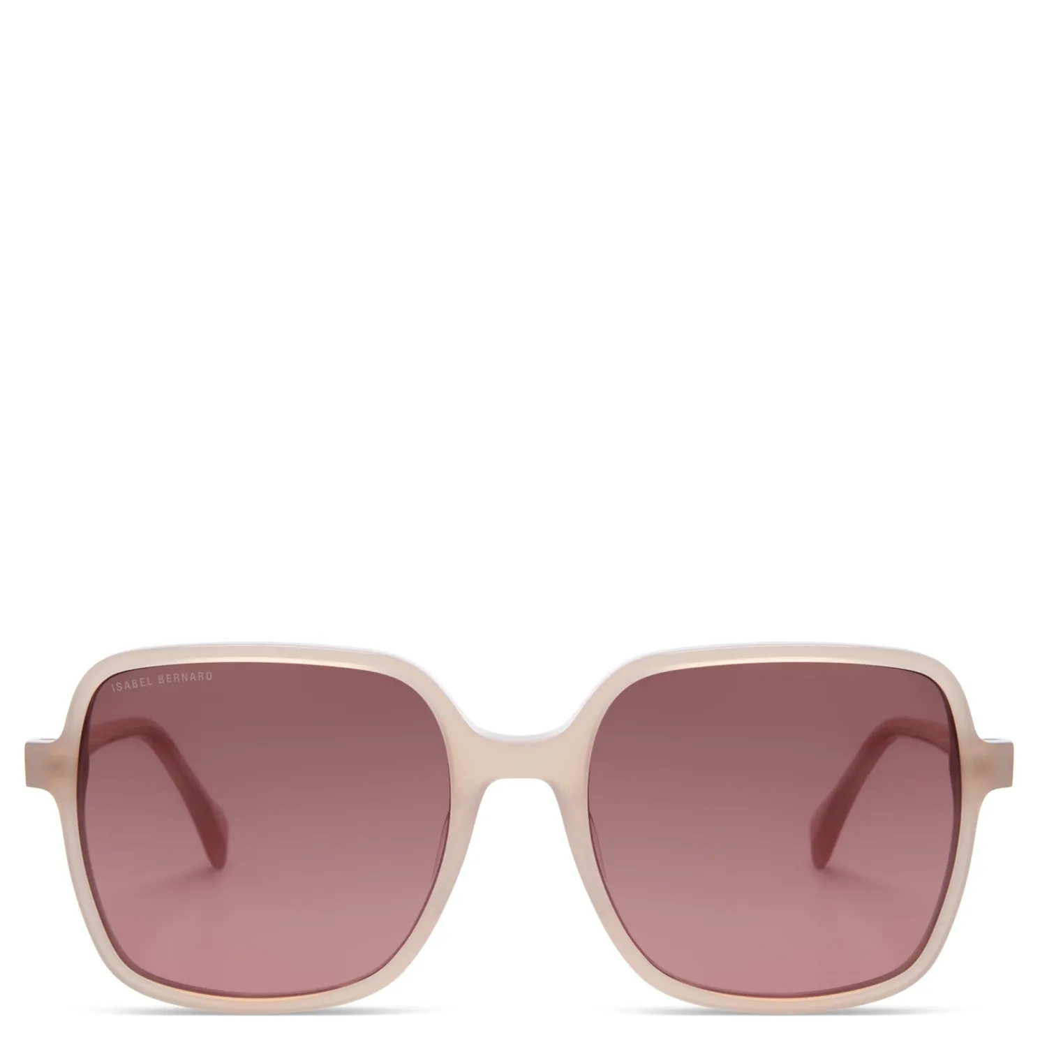 La Villette Rene zacht roze vierkante zonnebril met roze glazen