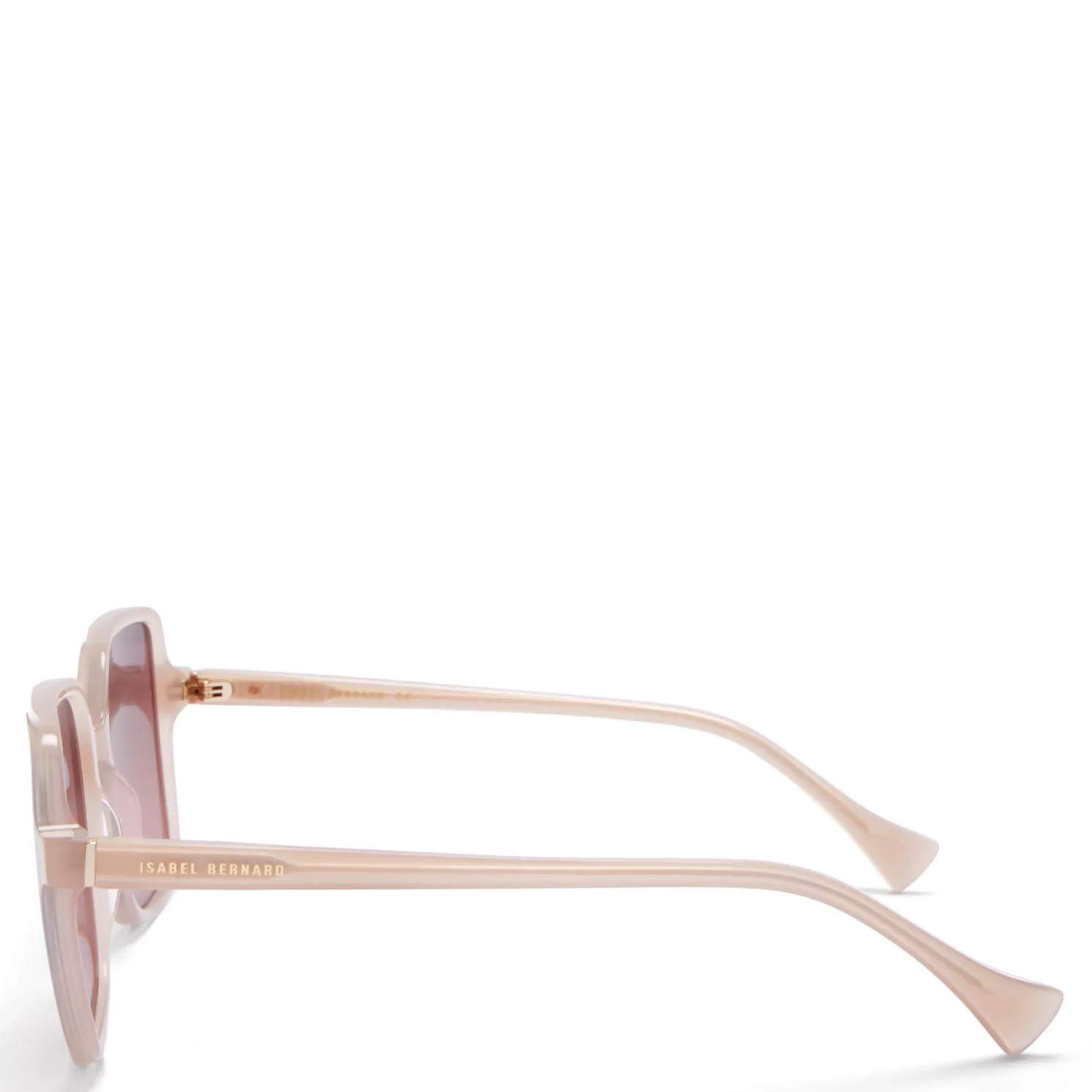 La Villette Rene zacht roze vierkante zonnebril met roze glazen