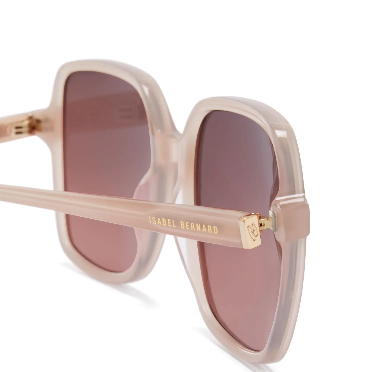 La Villette Rene zacht roze vierkante zonnebril met roze glazen