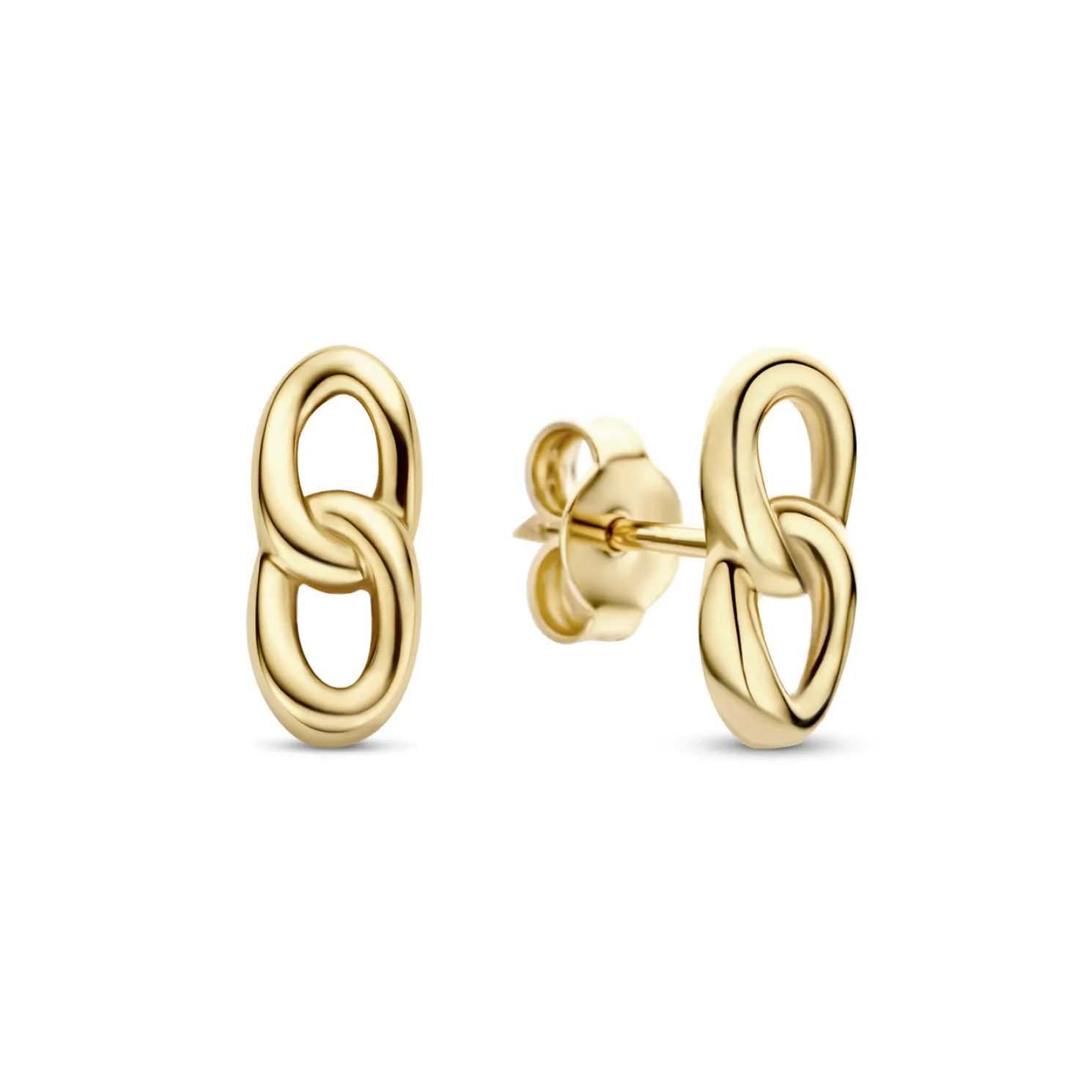 Le Marais Règine 14 karaat gouden oorknoppen met schakels