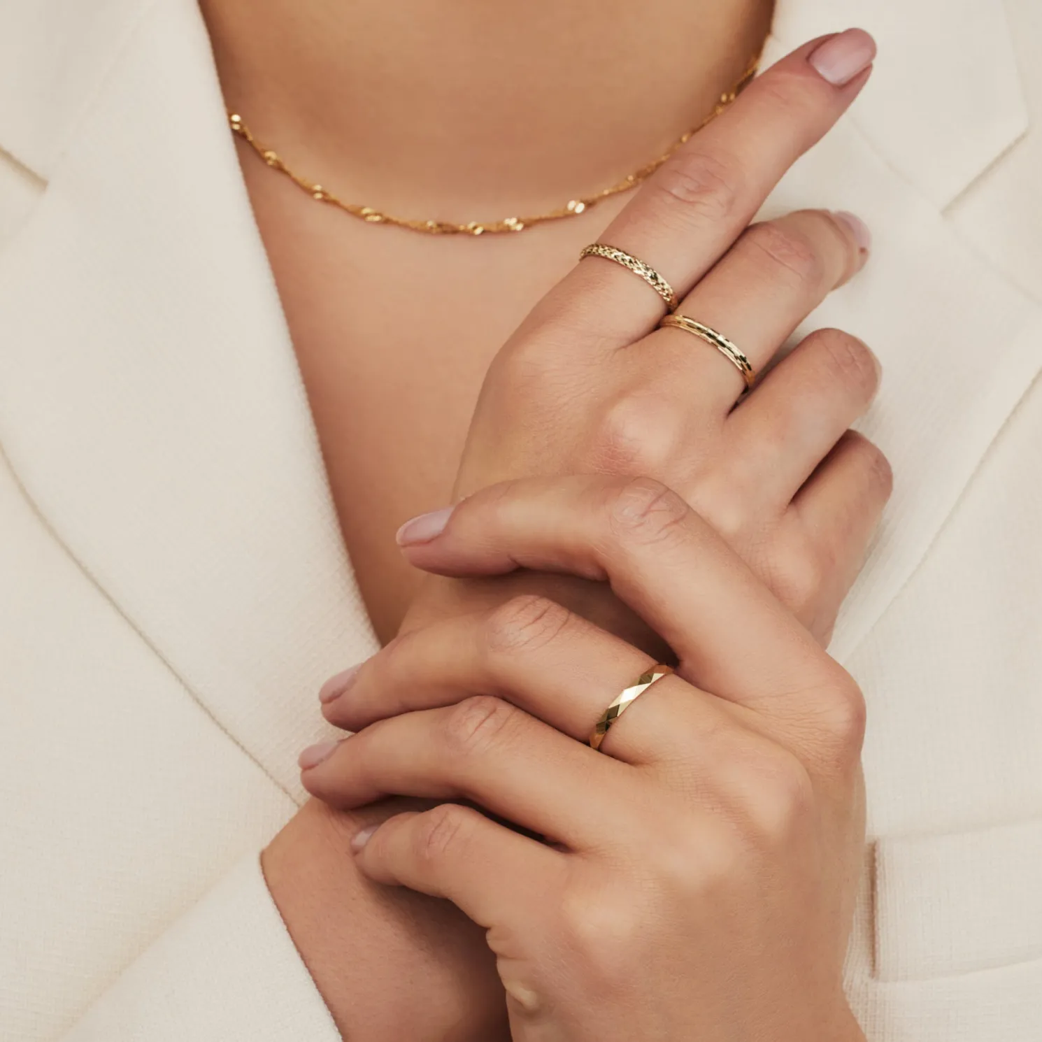 Rivoli Laura 14 karaat gouden ring met diamond cut