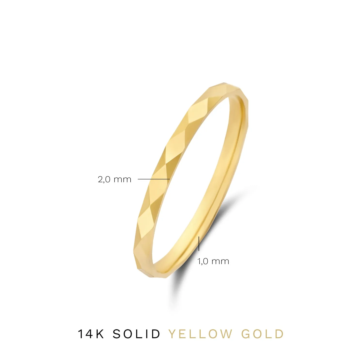 Rivoli Laura 14 karaat gouden ring met diamond cut